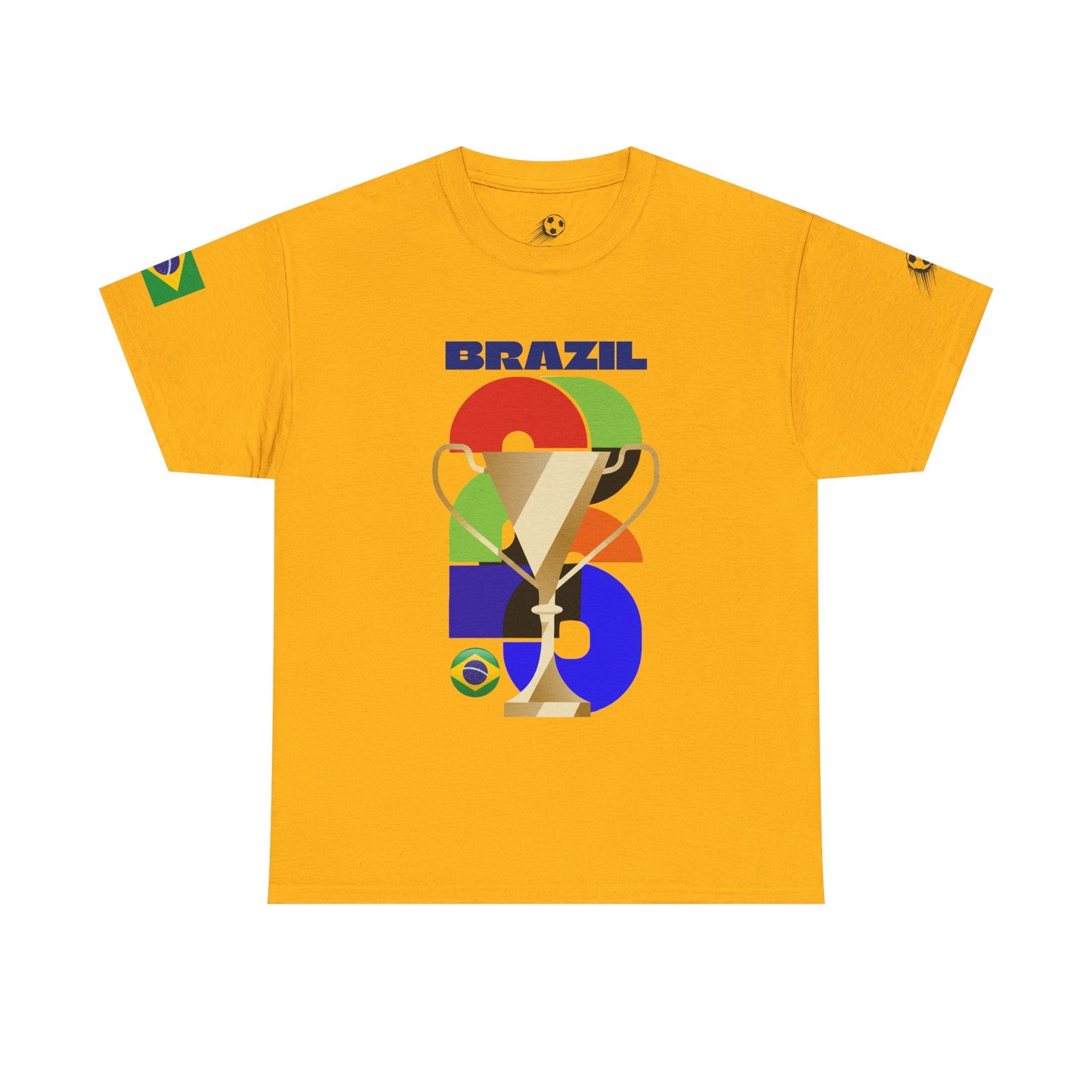 Brazil Football T-Shirt - Unisex Brazil Soccer Fan Tee with Flag (2026)