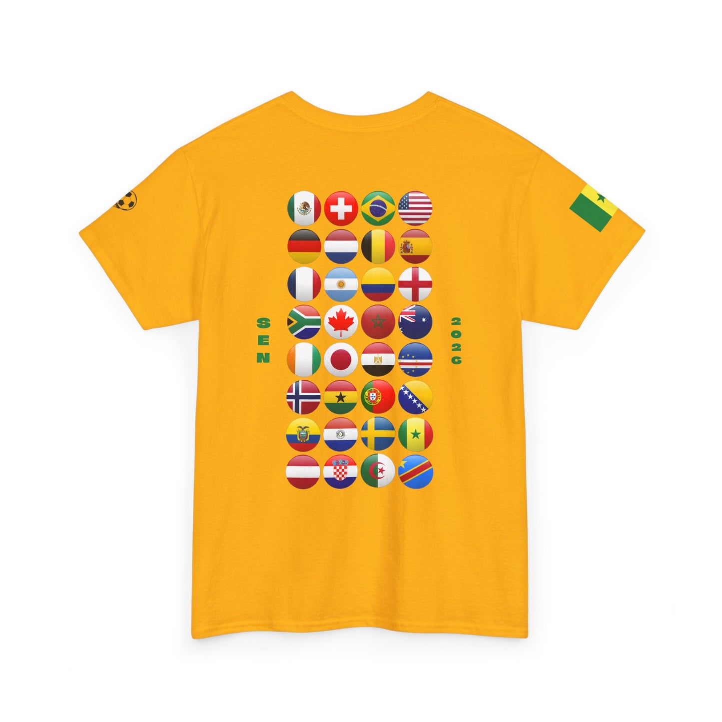 Senegal Football T-Shirt - Unisex Senegal Soccer Fan Tee with Flag (2026)