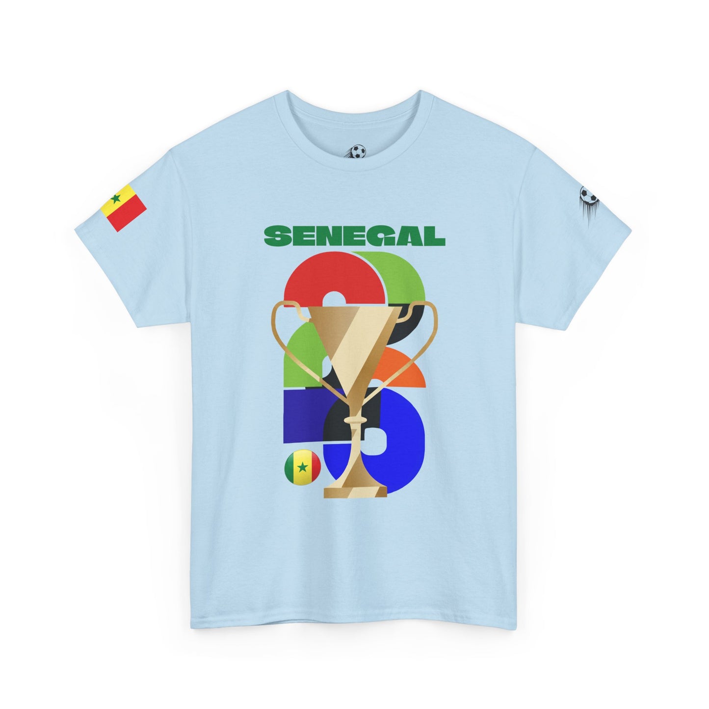 Senegal Football T-Shirt - Unisex Senegal Soccer Fan Tee with Flag (2026)