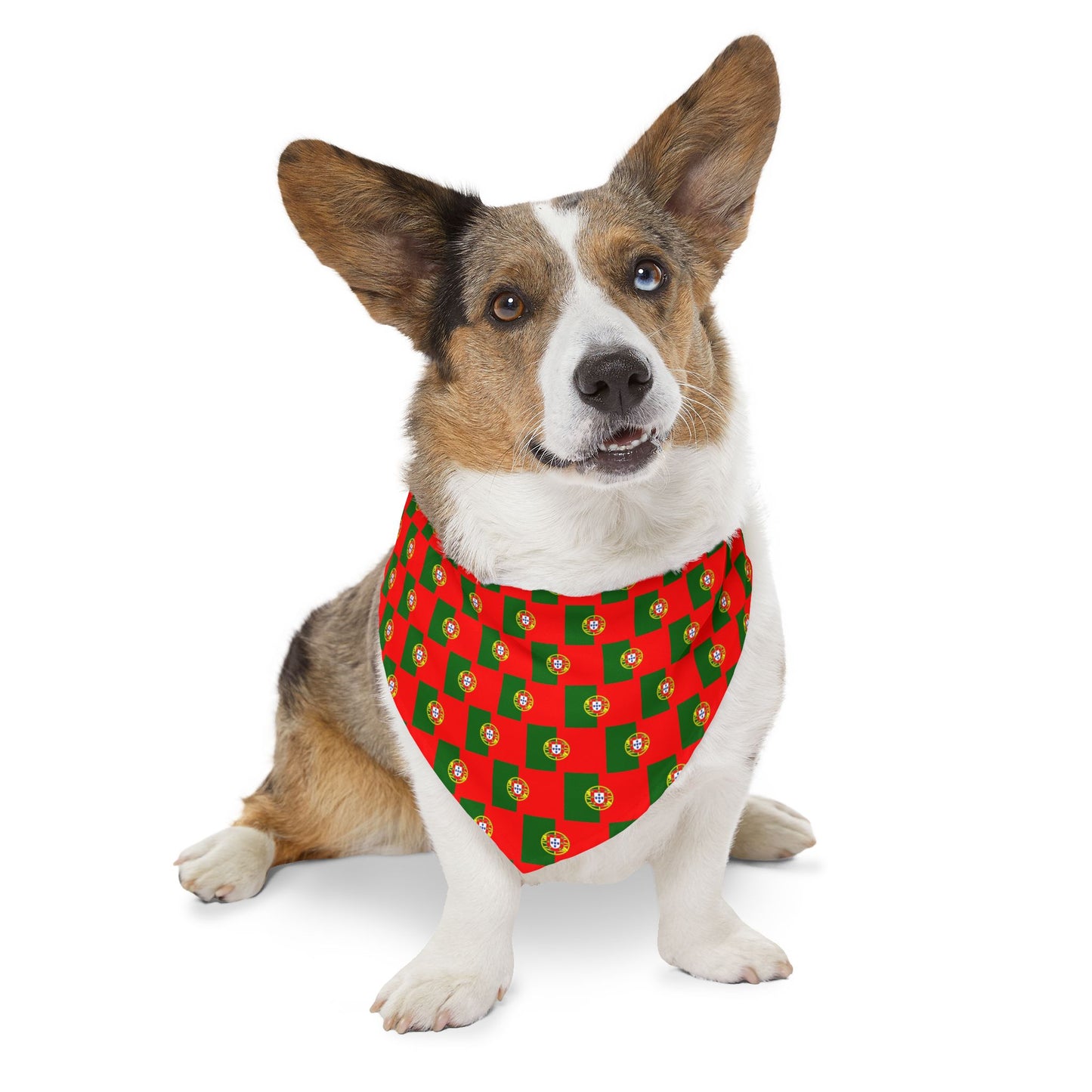 Portugal Soccer Dog Bandana — Portuguese Flag Snap-On Pet Bandana, Fan Gear