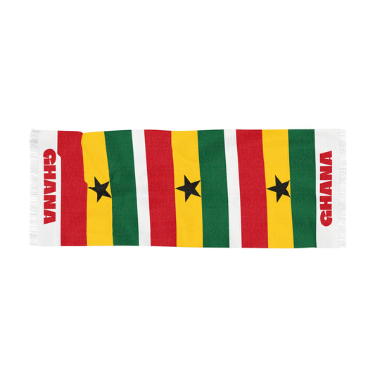 Ghana Soccer Scarf - Ghana Football Supporter Scarf with Flag (2026)