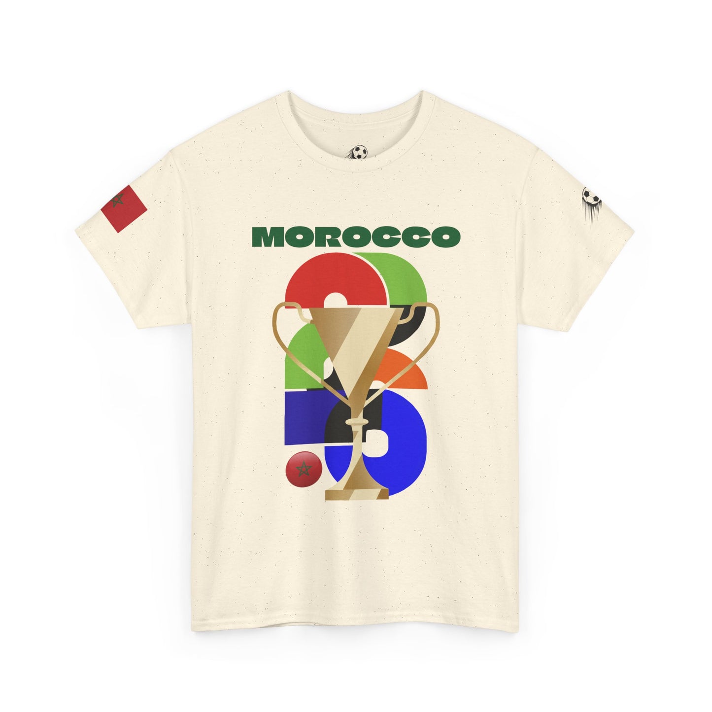 Morocco Football T-Shirt - Unisex Morocco Soccer Fan Tee with Flag (2026)