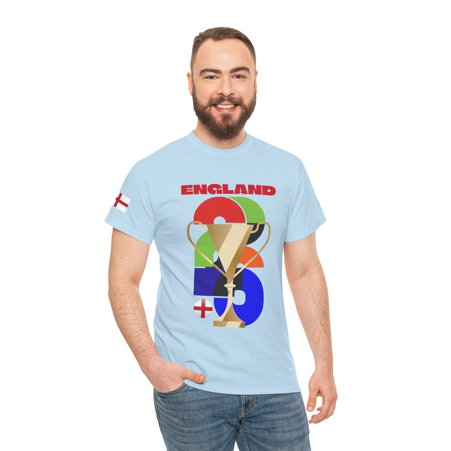 England Football T-Shirt - Unisex England Soccer Fan Tee with Flag (2026)