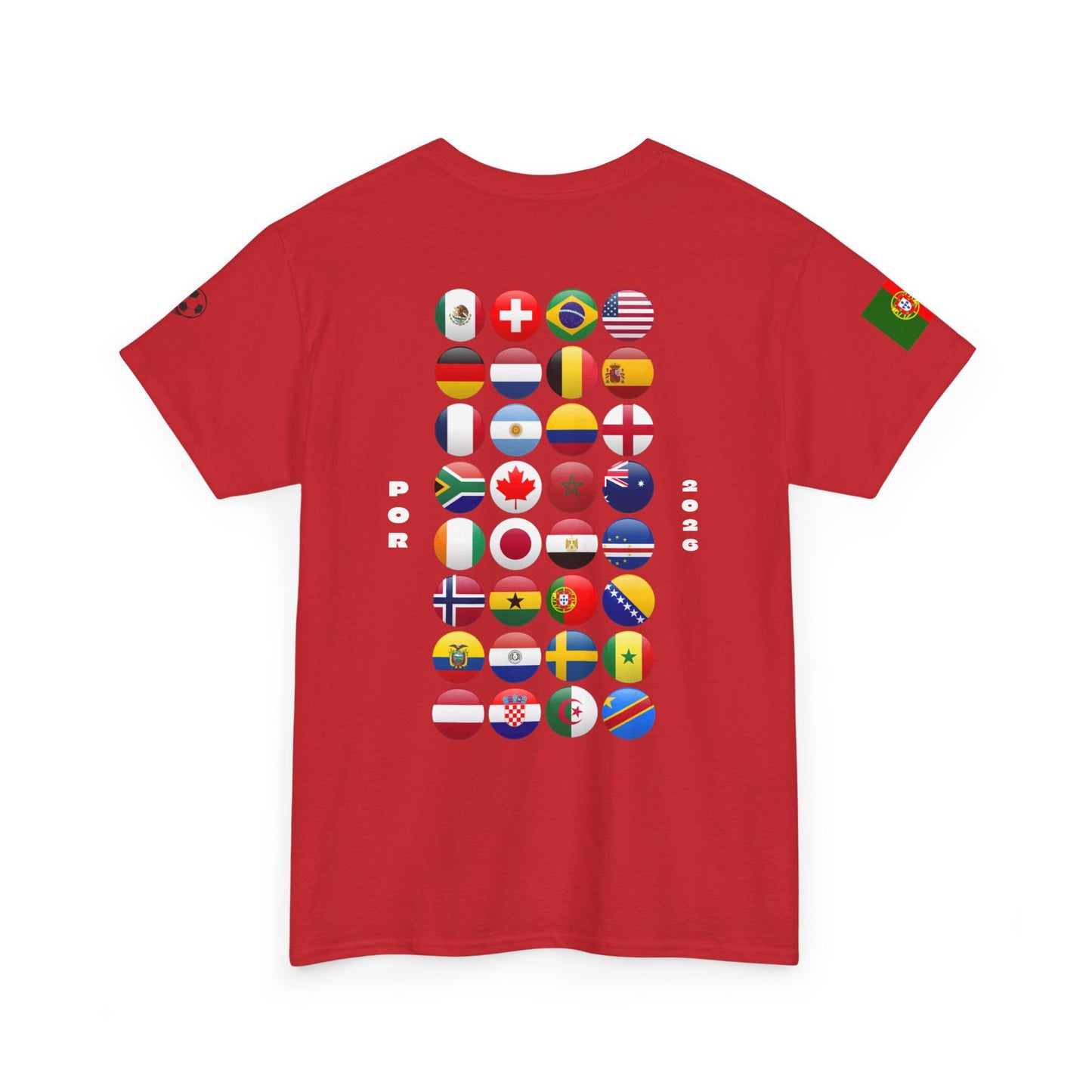 Portugal Football T-Shirt - Unisex Portugal Soccer Fan Tee with Flag (2026)