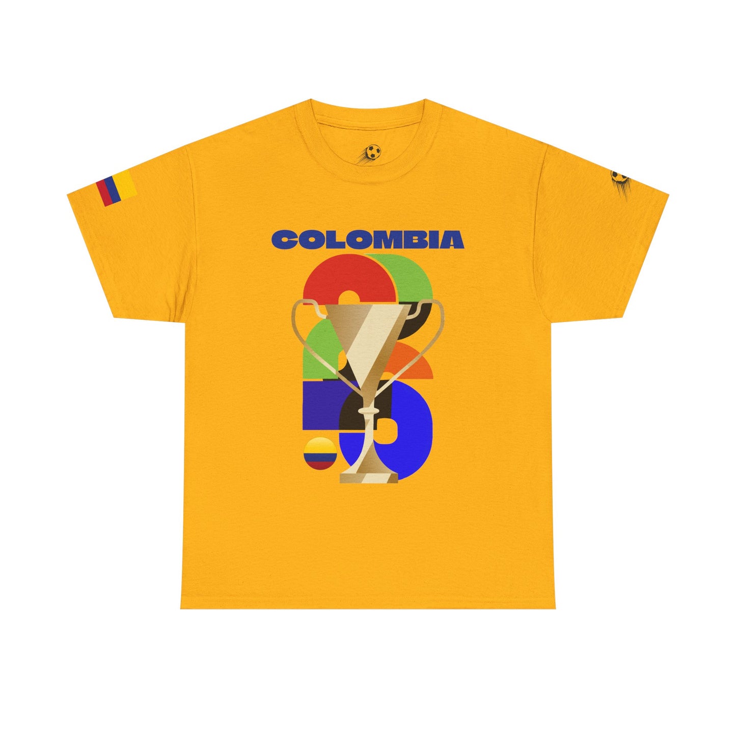 Colombia Football T-Shirt - Unisex Colombia Soccer Fan Tee with Flag (2026)