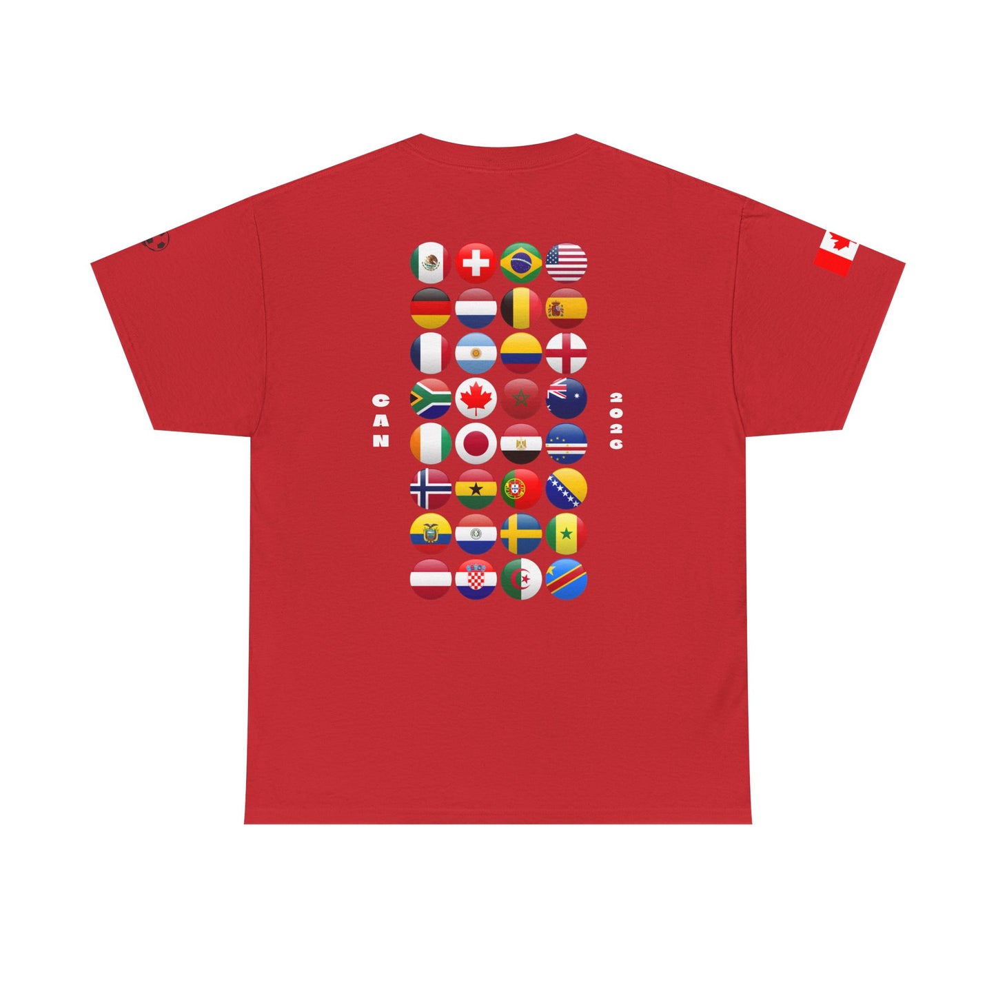 Canada Football T-Shirt - Unisex Canada Soccer Fan Tee with Flag (2026)