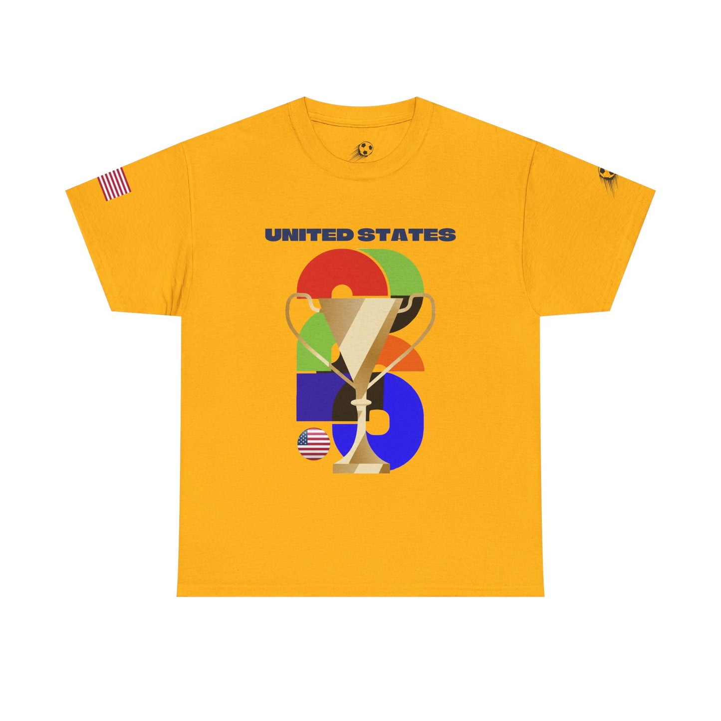 United States Football T-Shirt - Unisex United States Soccer Fan Tee with Flag (2026)