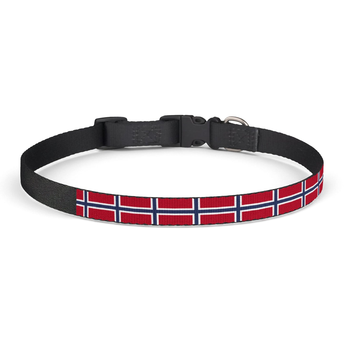 Norway Soccer Dog Collar — Norwegian Flag Grid Clip-On Pet Collar, Fan Gear