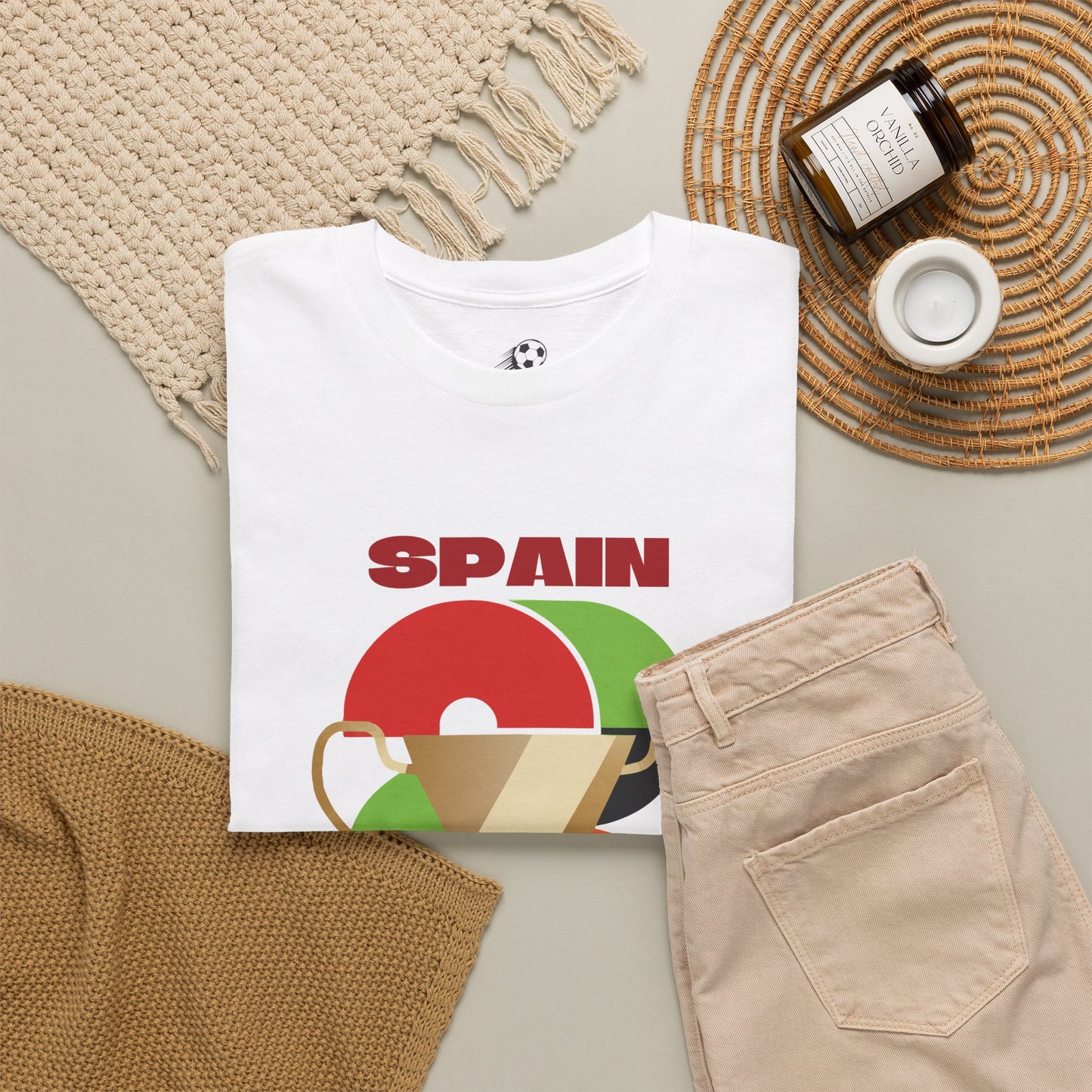 Spain Football T-Shirt - Unisex Spain Soccer Fan Tee with Flag (2026)