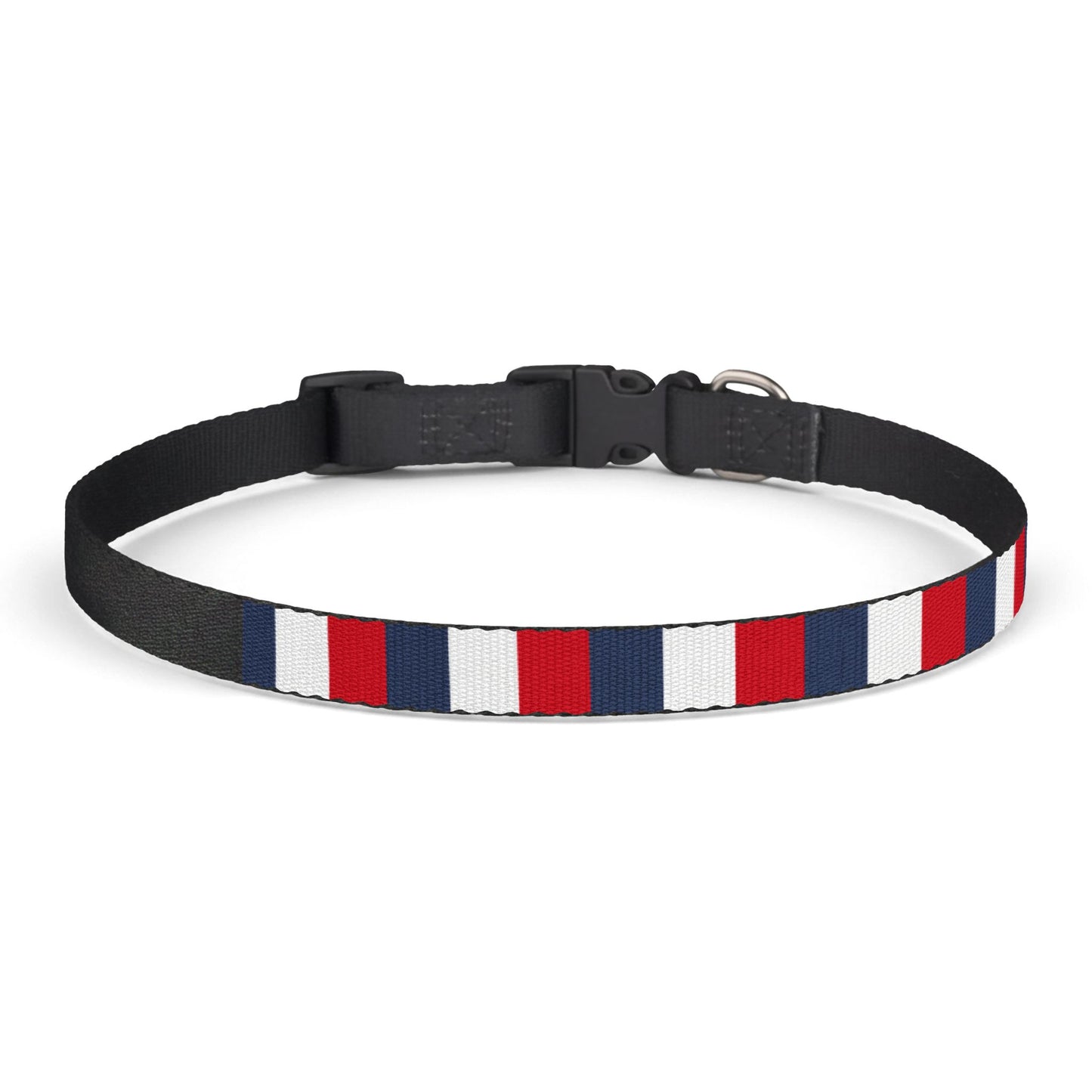 France Soccer Dog Collar — French Flag Grid Clip-On Pet Collar, Fan Gear