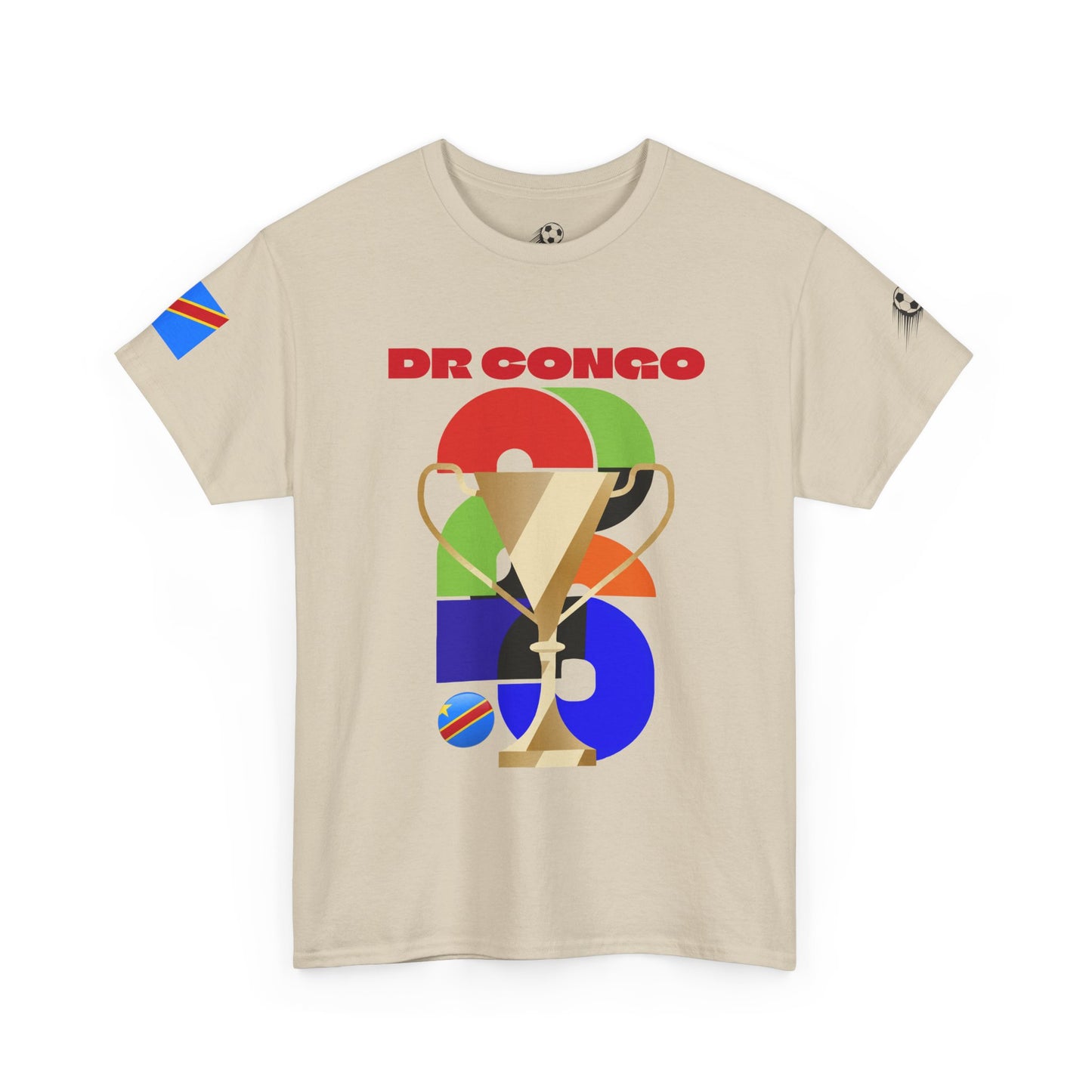 DR Congo Football T-Shirt - Unisex DR Congo Soccer Fan Tee with Flag (2026)