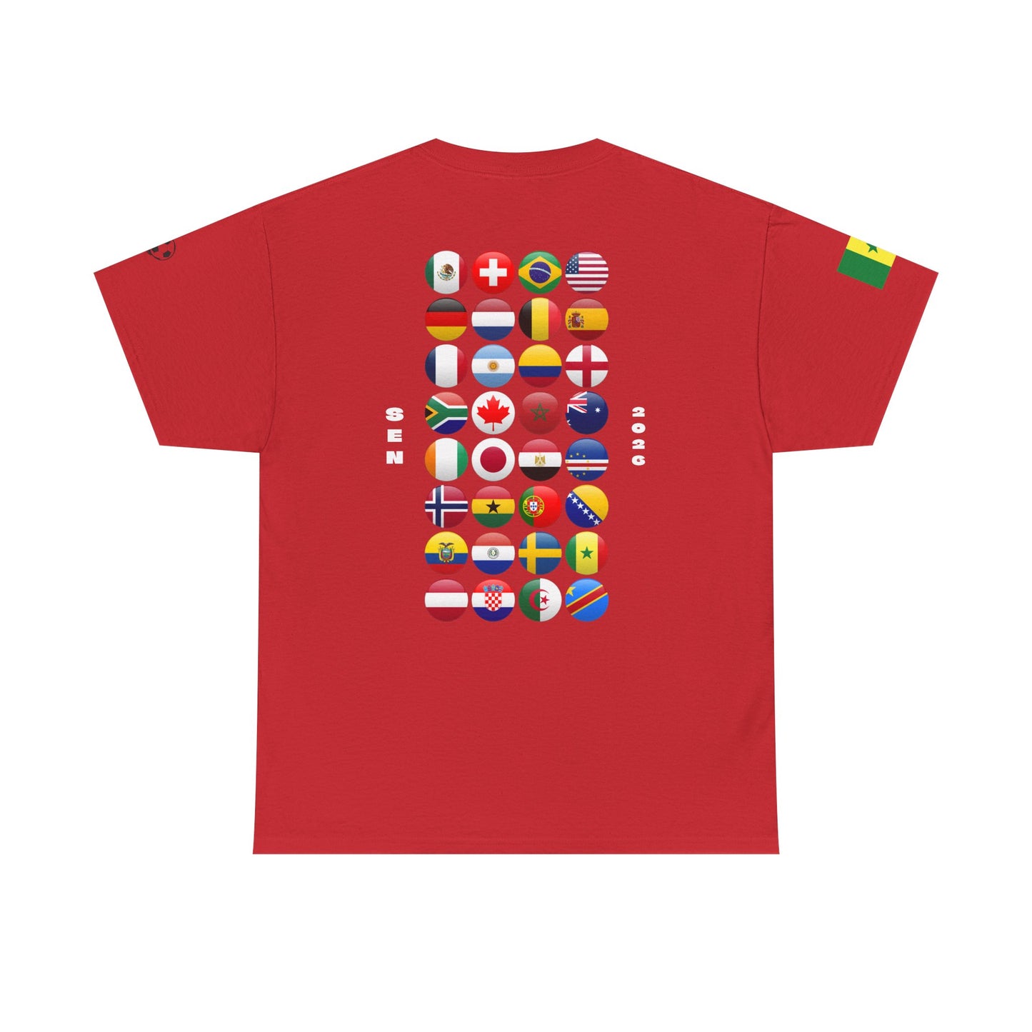 Senegal Football T-Shirt - Unisex Senegal Soccer Fan Tee with Flag (2026)