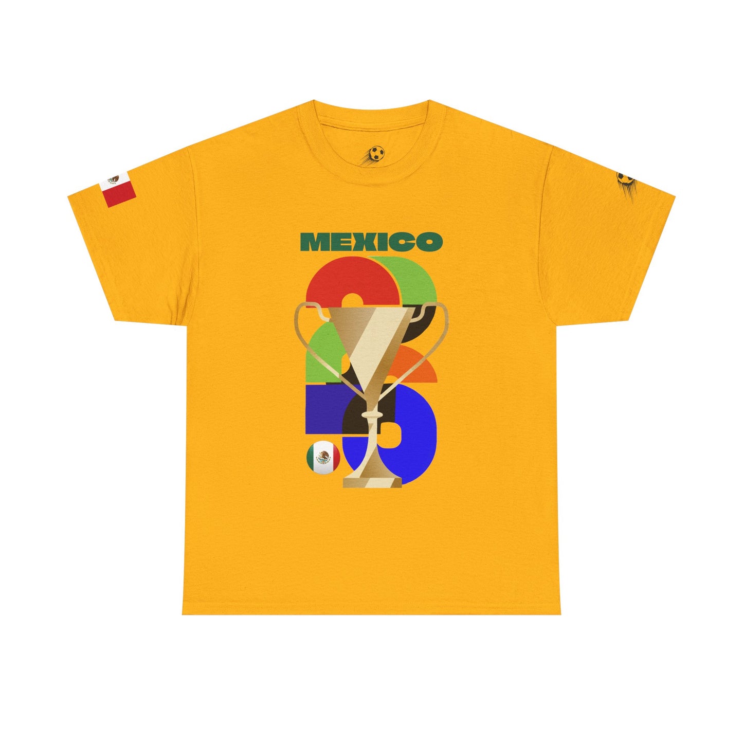 Mexico Football T-Shirt - Unisex Mexico Soccer Fan Tee with Flag (2026)