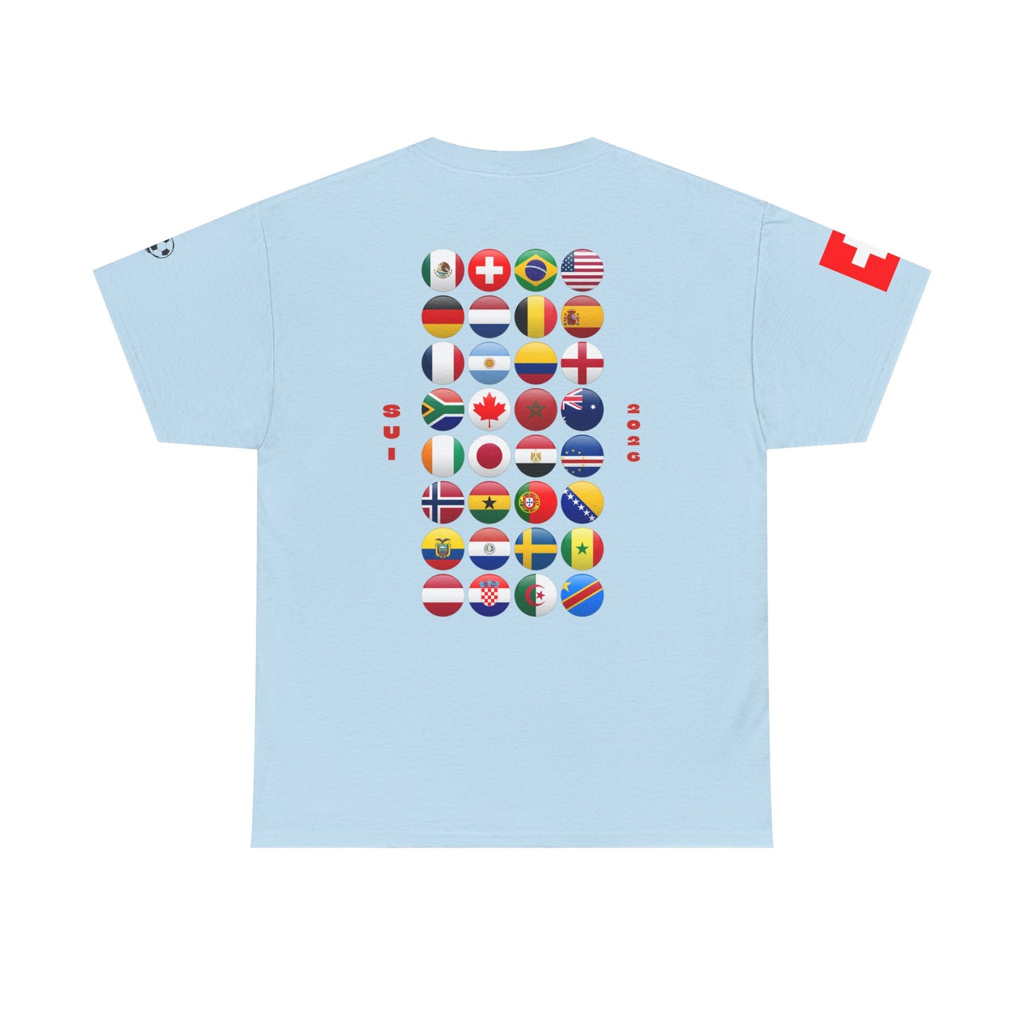Switzerland Football T-Shirt - Unisex Switzerland Soccer Fan Tee with Flag (2026)