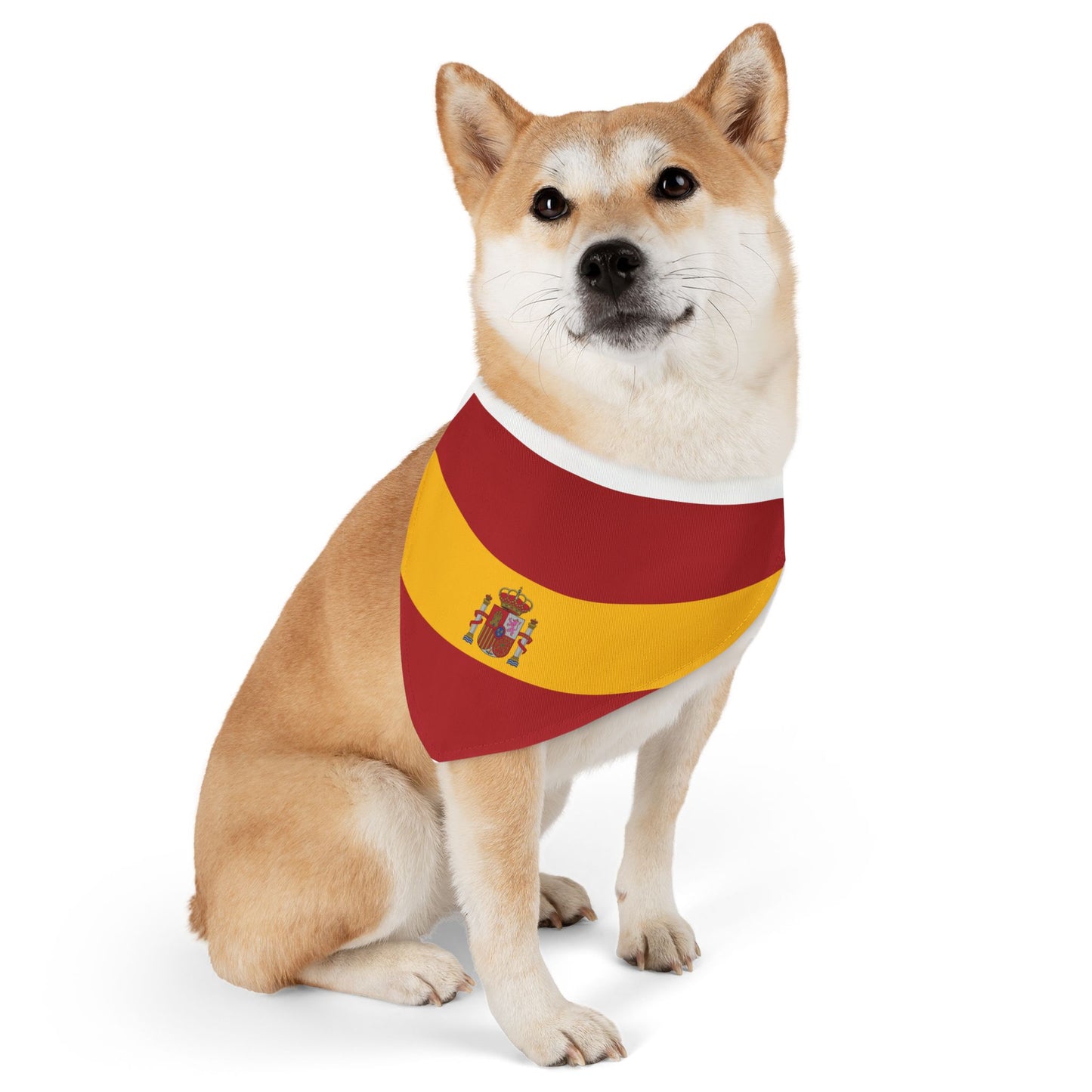 Spain Soccer Dog Bandana — Spanish Flag Snap-On Pet Bandana, Fan Gear