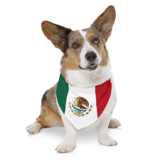 Mexico Soccer Dog Bandana — Mexican Flag Snap-On Pet Bandana, Fan Gear