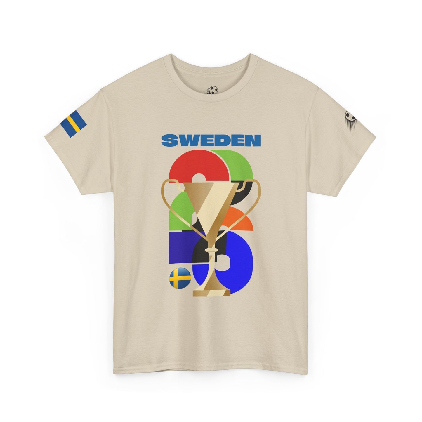 Sweden Football T-Shirt - Unisex Sweden Soccer Fan Tee with Flag (2026)