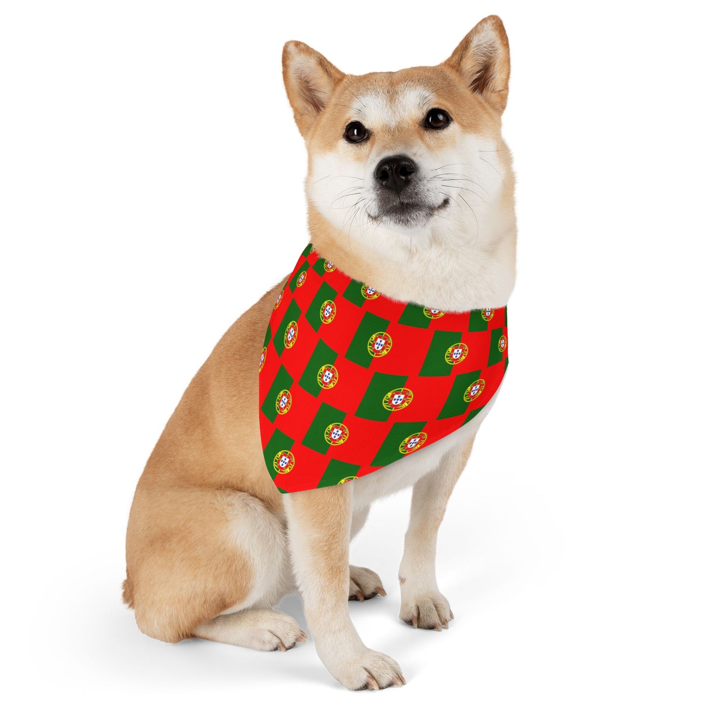 Portugal Soccer Dog Bandana — Portuguese Flag Snap-On Pet Bandana, Fan Gear