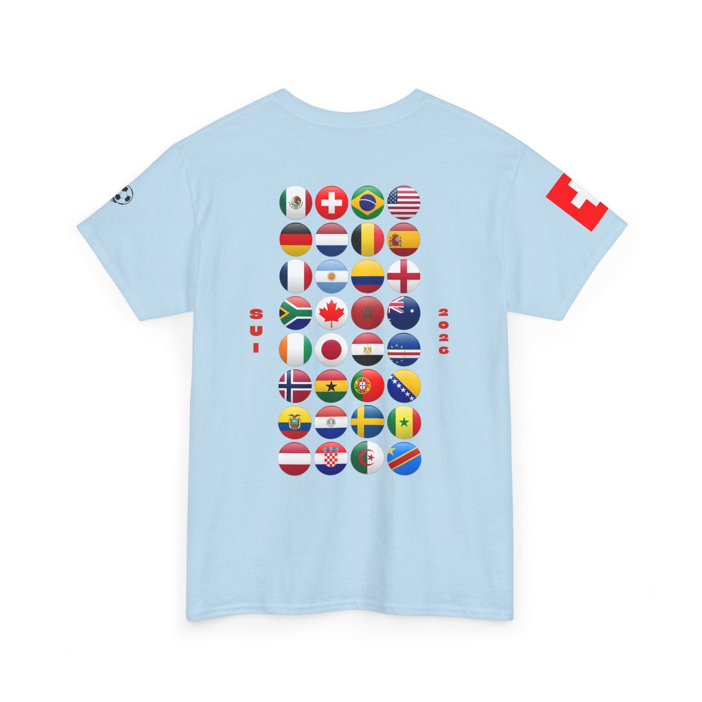 Switzerland Football T-Shirt - Unisex Switzerland Soccer Fan Tee with Flag (2026)