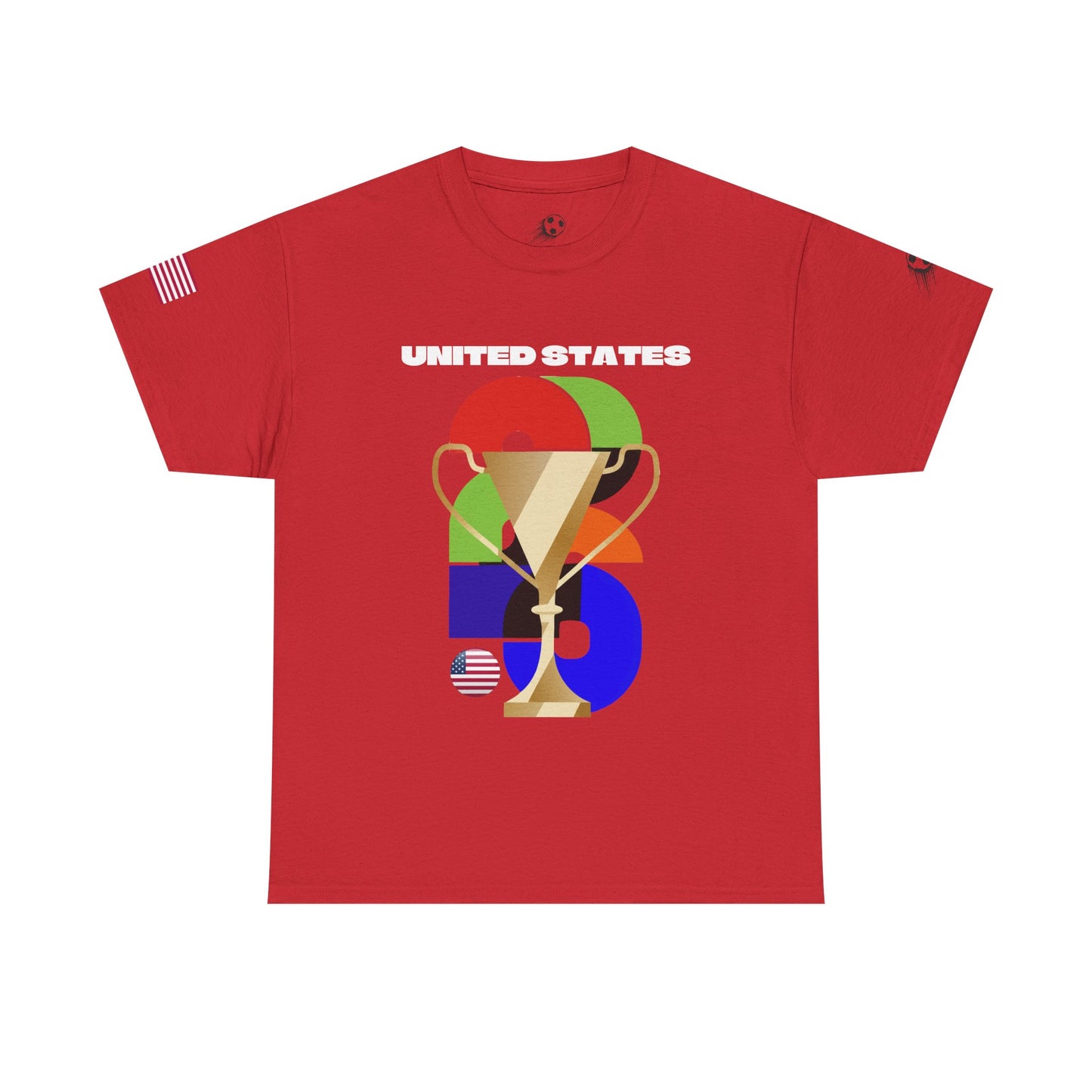 United States Football T-Shirt - Unisex United States Soccer Fan Tee with Flag (2026)