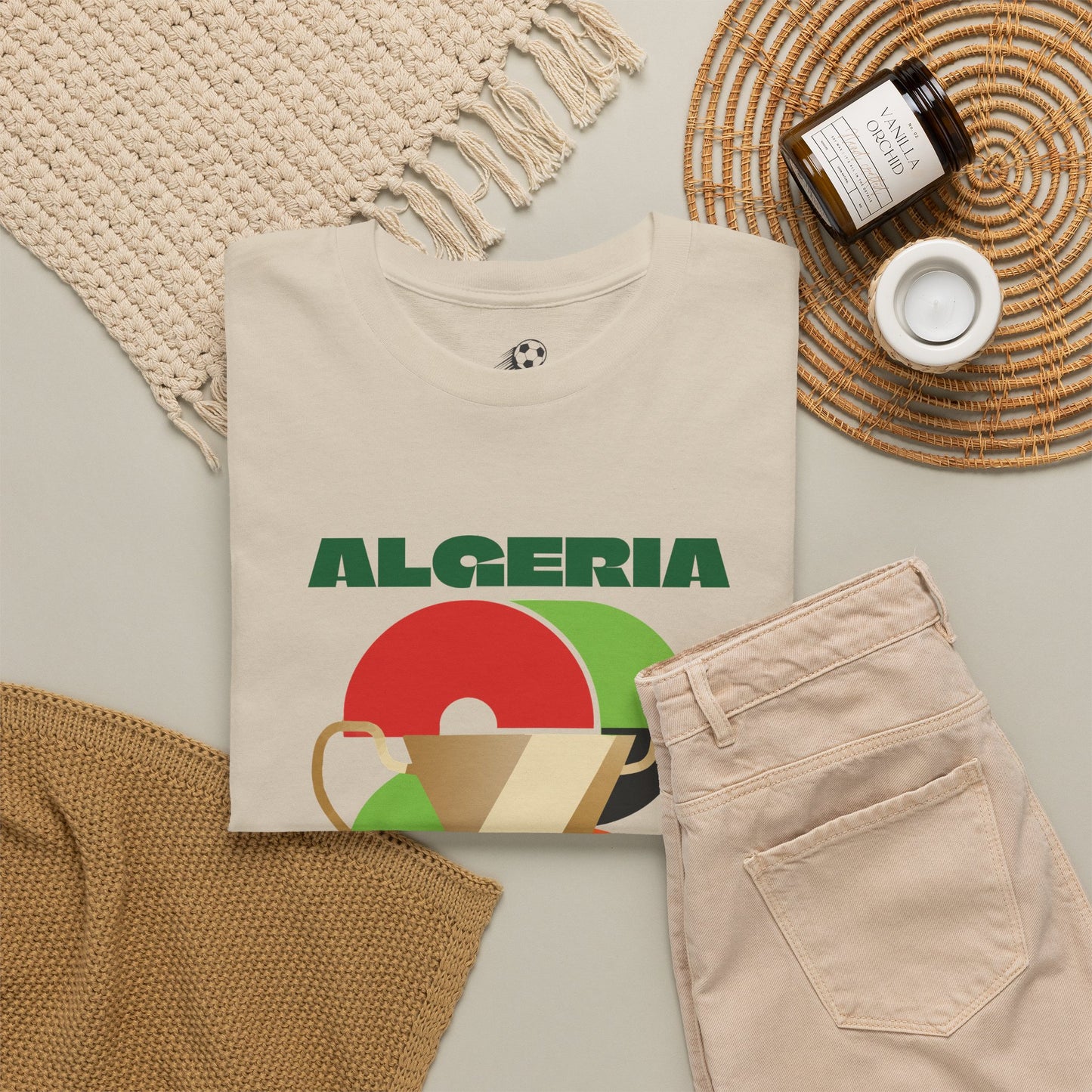 Algeria Football T-Shirt - Unisex Algeria Soccer Fan Tee with Flag (2026)