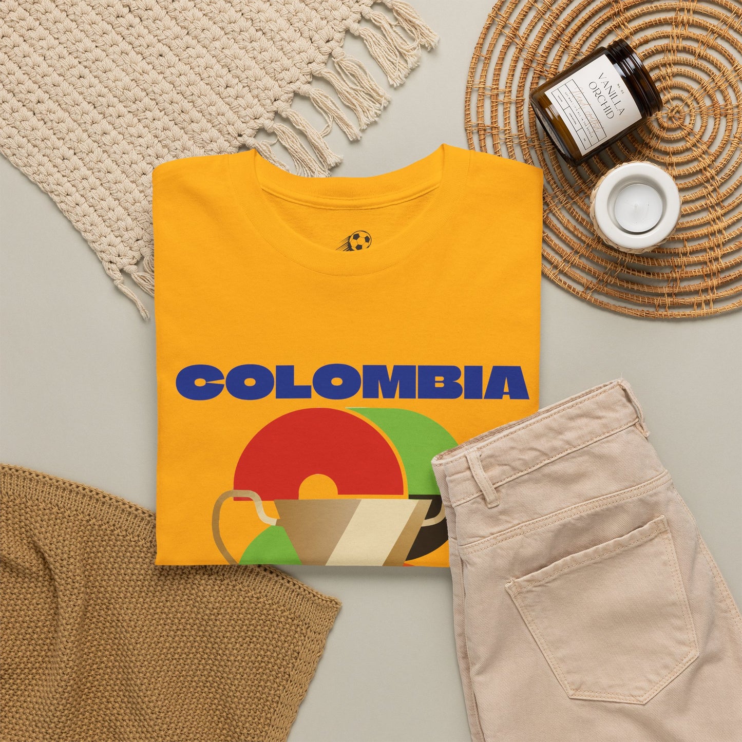 Colombia Football T-Shirt - Unisex Colombia Soccer Fan Tee with Flag (2026)