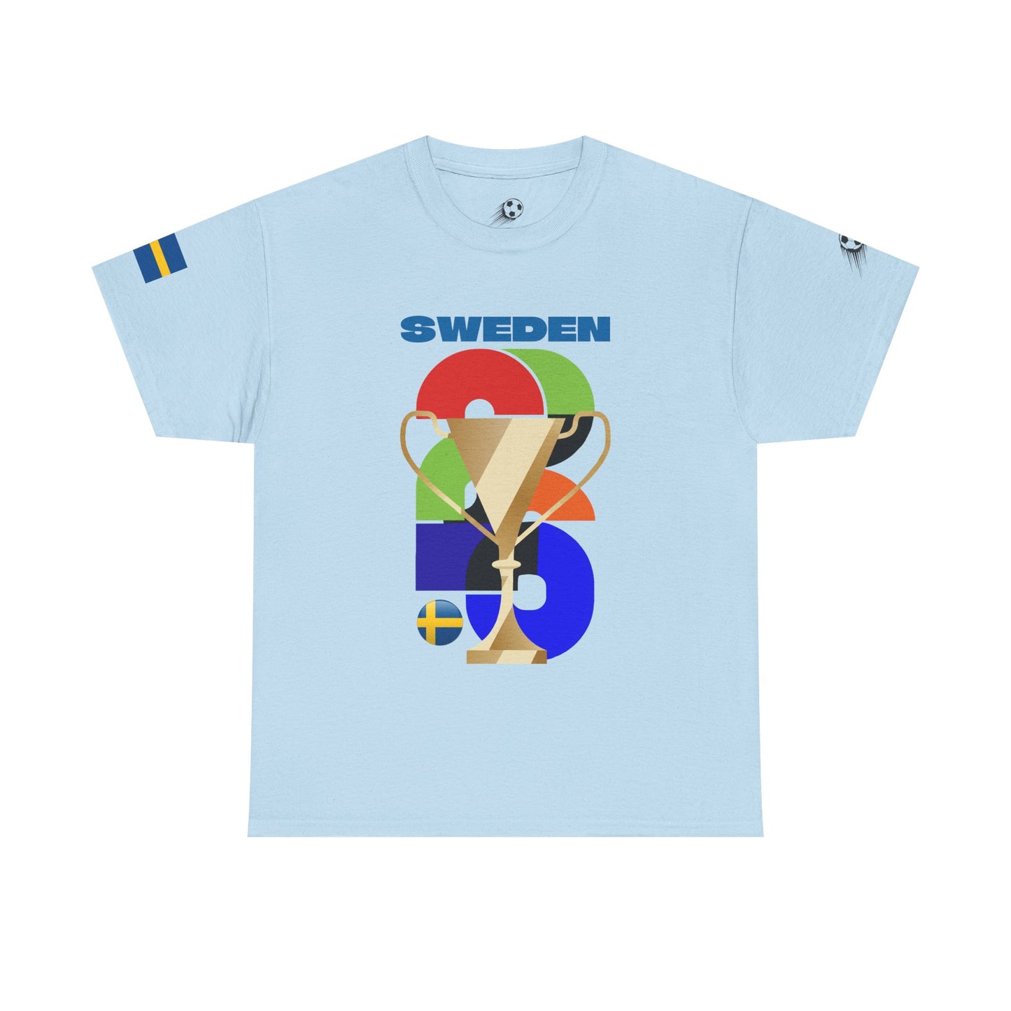 Sweden Football T-Shirt - Unisex Sweden Soccer Fan Tee with Flag (2026)