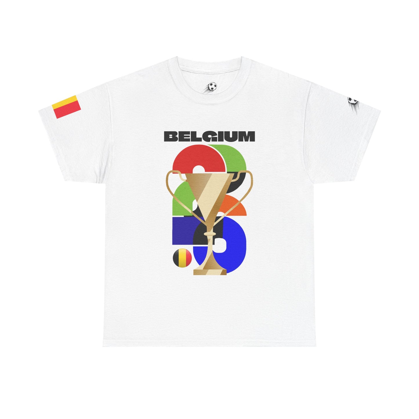 Belgium Football T-Shirt - Unisex Belgium Soccer Fan Tee with Flag (2026)