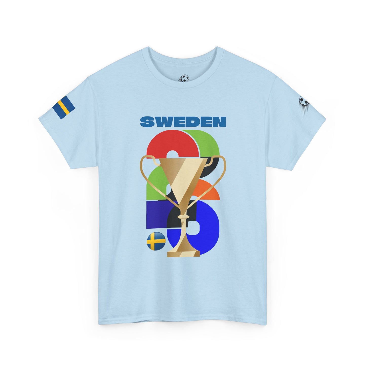 Sweden Football T-Shirt - Unisex Sweden Soccer Fan Tee with Flag (2026)