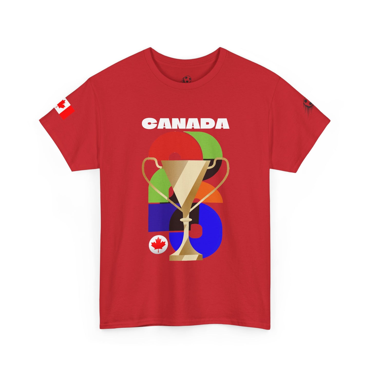 Canada Football T-Shirt - Unisex Canada Soccer Fan Tee with Flag (2026)