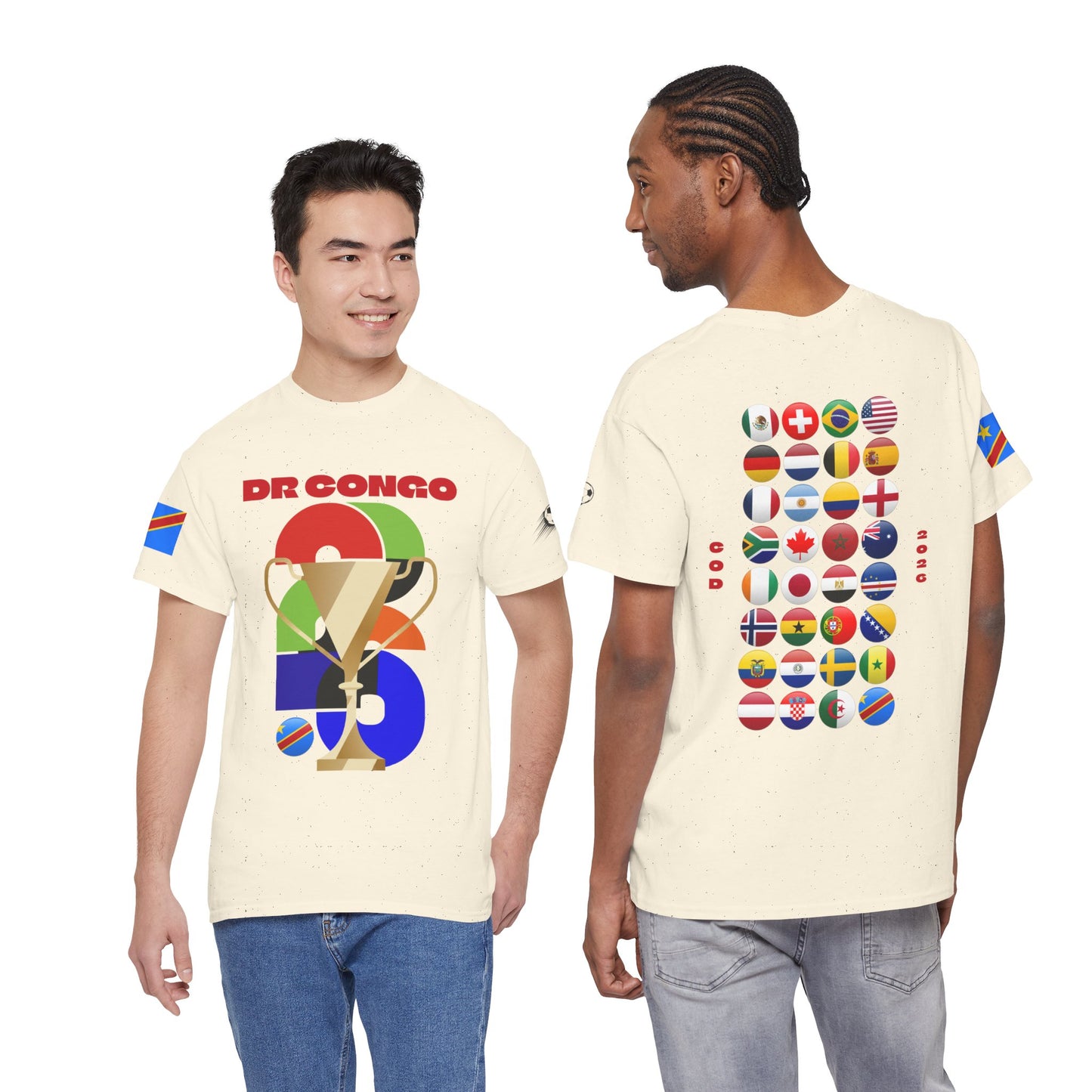 DR Congo Football T-Shirt - Unisex DR Congo Soccer Fan Tee with Flag (2026)