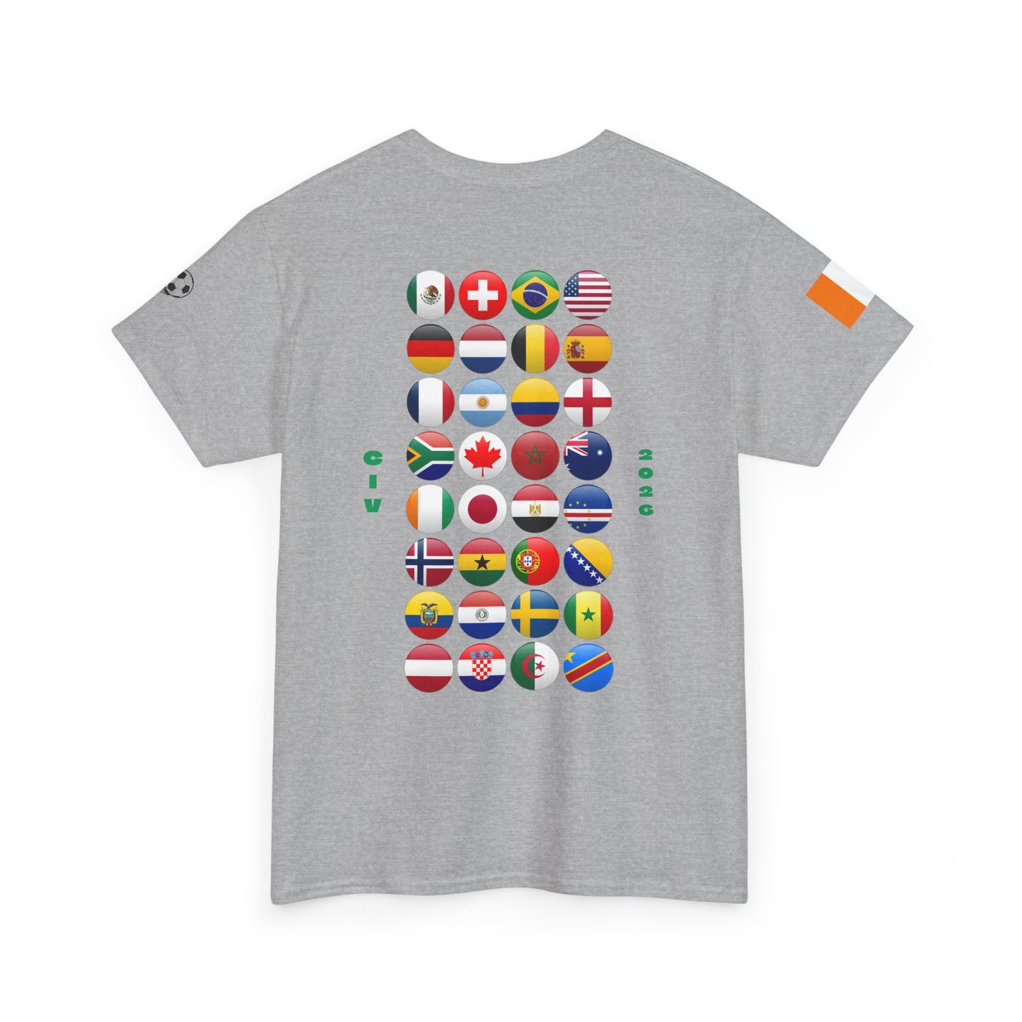 Ivory Coast Football T-Shirt - Unisex Ivory Coast Soccer Fan Tee with Flag (2026)