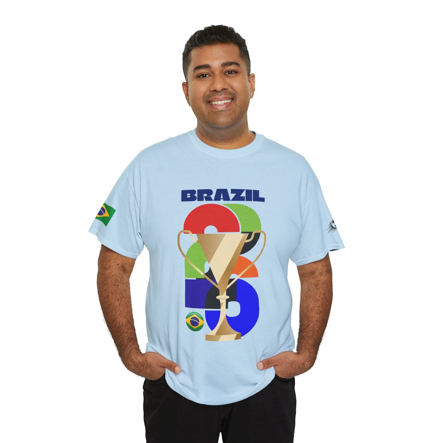 Brazil Football T-Shirt - Unisex Brazil Soccer Fan Tee with Flag (2026)