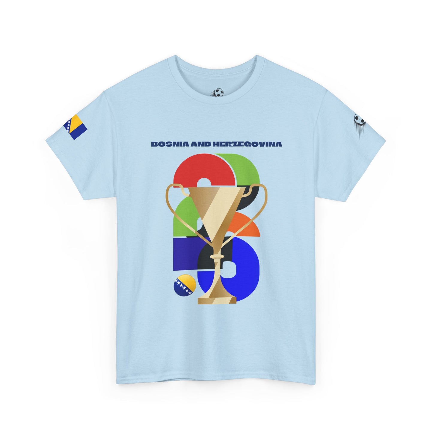 Bosnia and Herzegovina Football T-Shirt - Unisex Bosnia and Herzegovina Soccer Fan Tee with Flag (2026)
