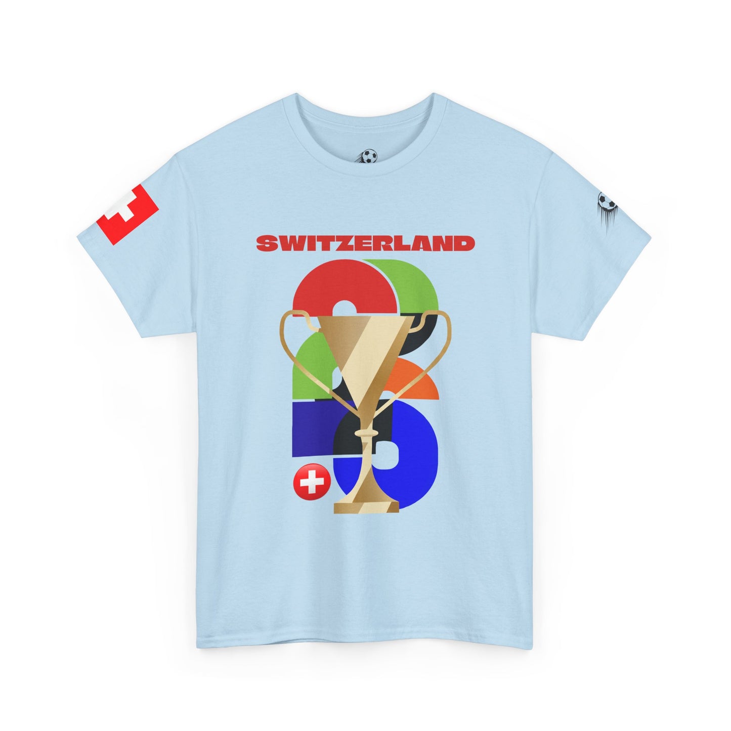 Switzerland Football T-Shirt - Unisex Switzerland Soccer Fan Tee with Flag (2026)