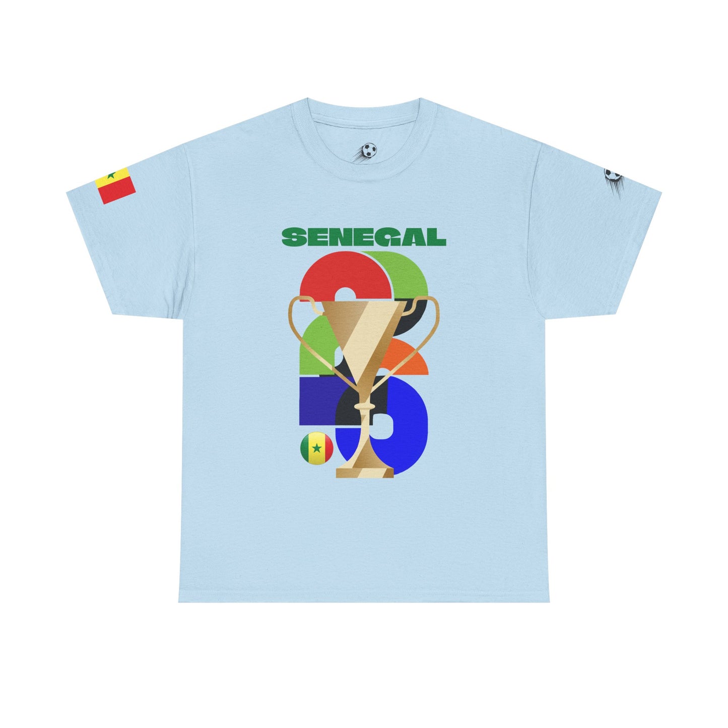 Senegal Football T-Shirt - Unisex Senegal Soccer Fan Tee with Flag (2026)