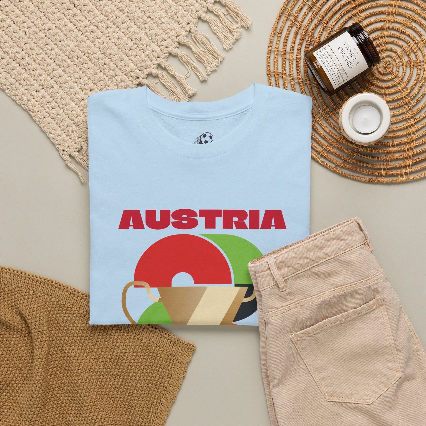 Austria Football T-Shirt - Unisex Austria Soccer Fan Tee with Flag (2026)