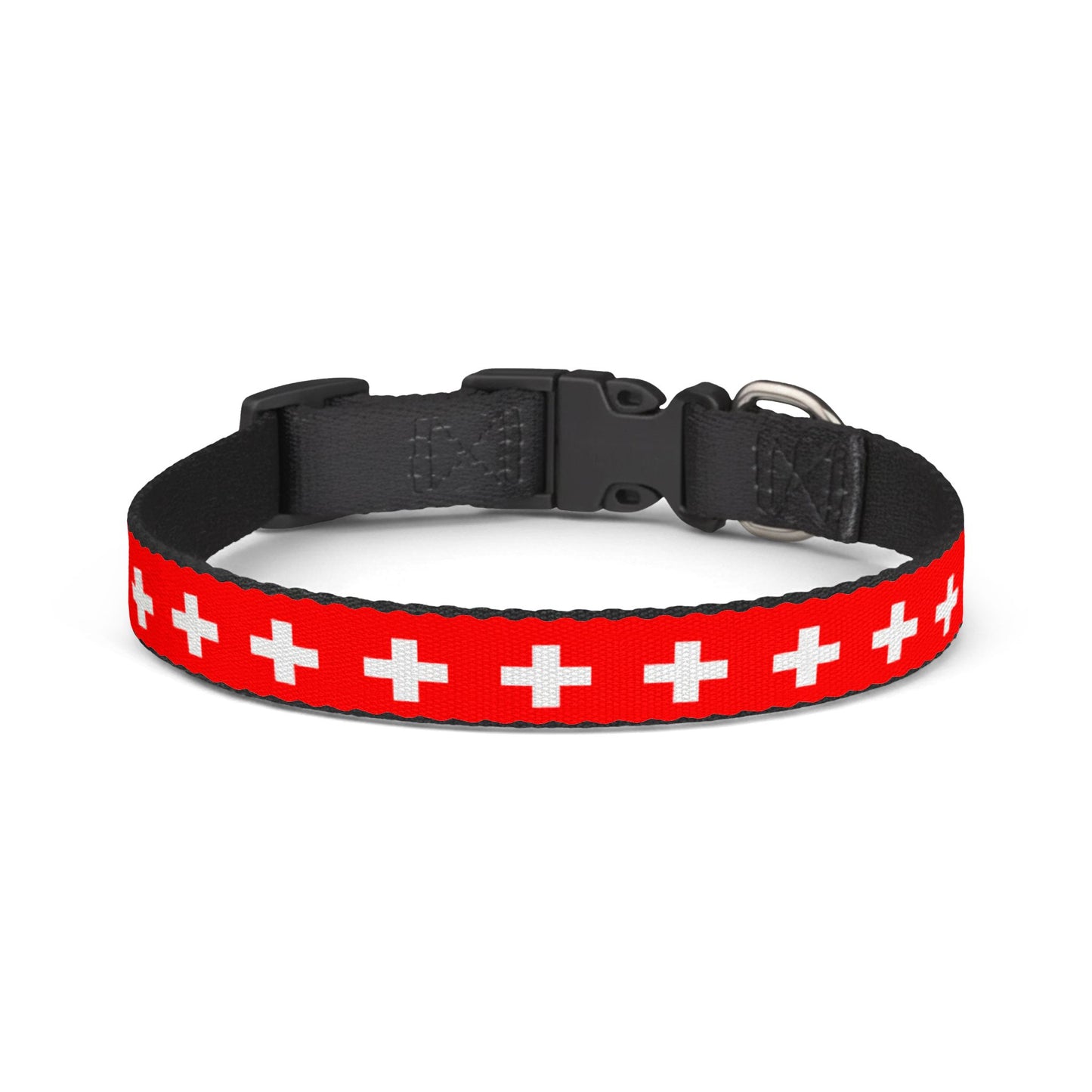 Switzerland Soccer Dog Collar — Swiss Flag Grid Clip-On Pet Collar, Fan Gear
