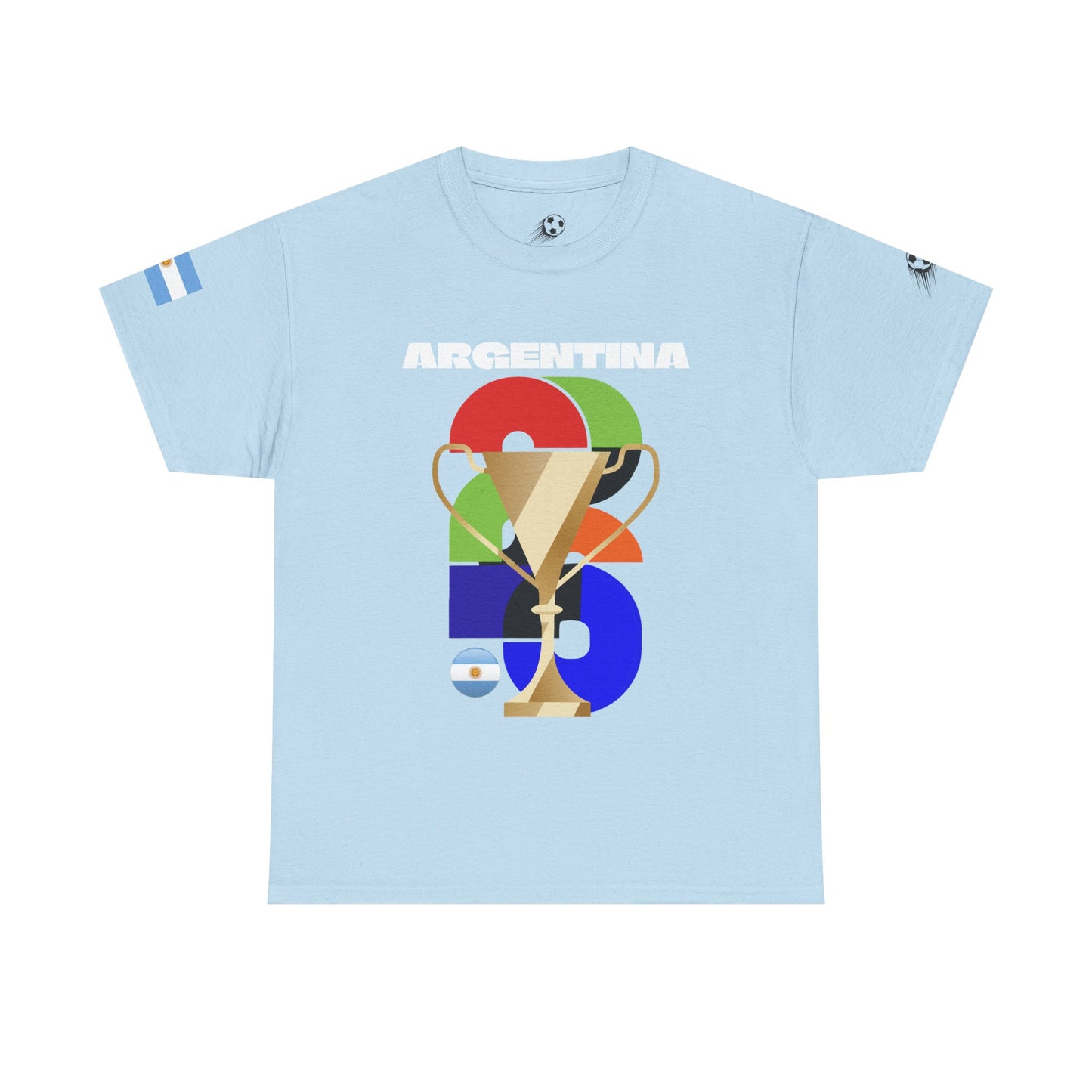 Argentina Football T-Shirt - Unisex Argentina Soccer Fan Tee with Flag (2026)