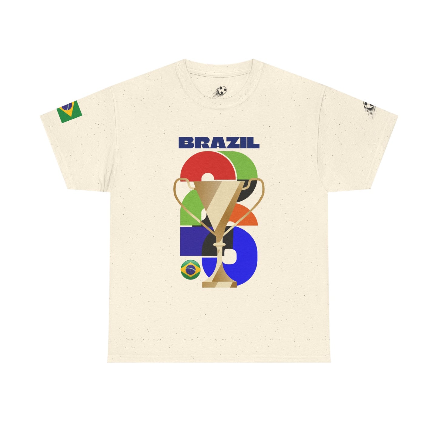 Brazil Football T-Shirt - Unisex Brazil Soccer Fan Tee with Flag (2026)