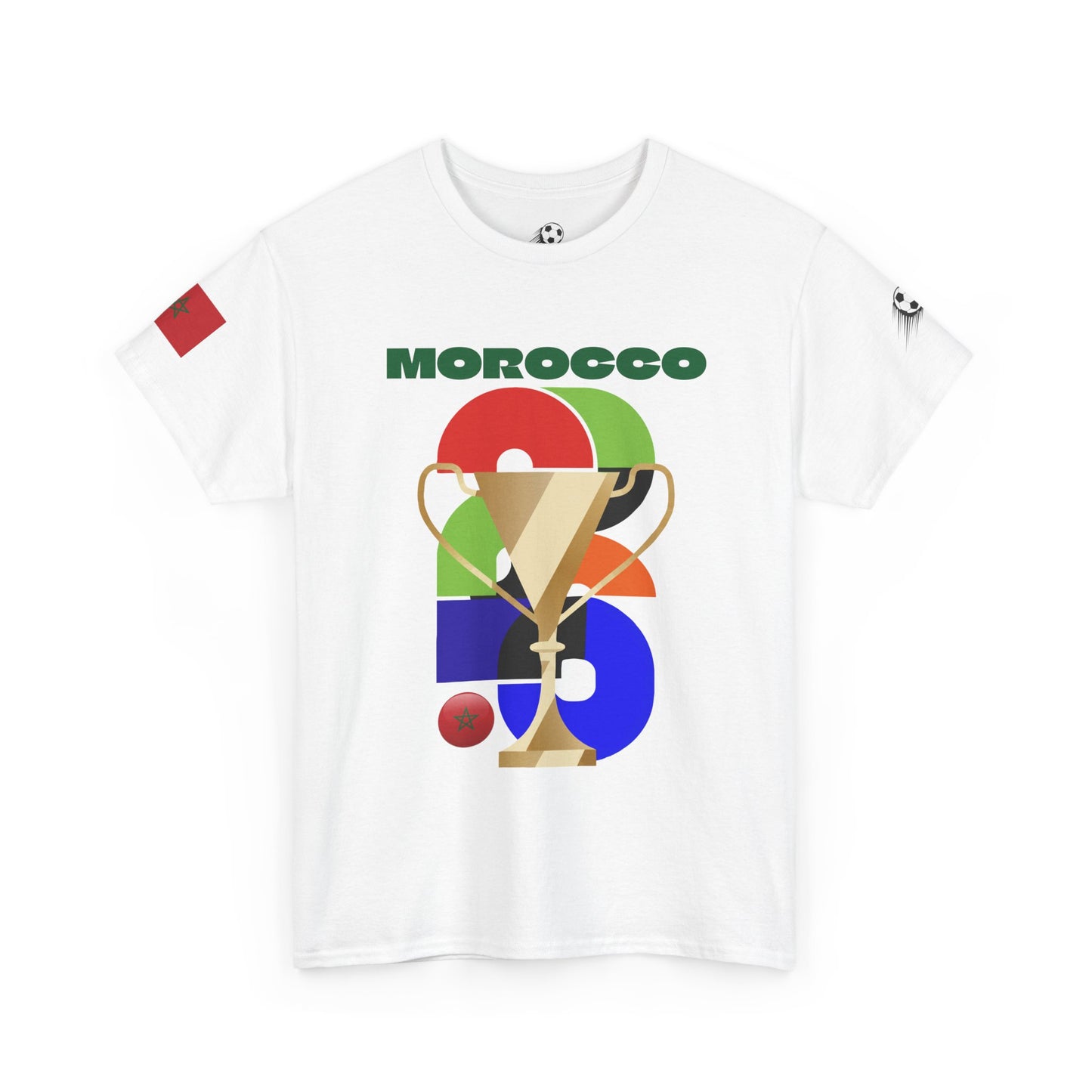 Morocco Football T-Shirt - Unisex Morocco Soccer Fan Tee with Flag (2026)