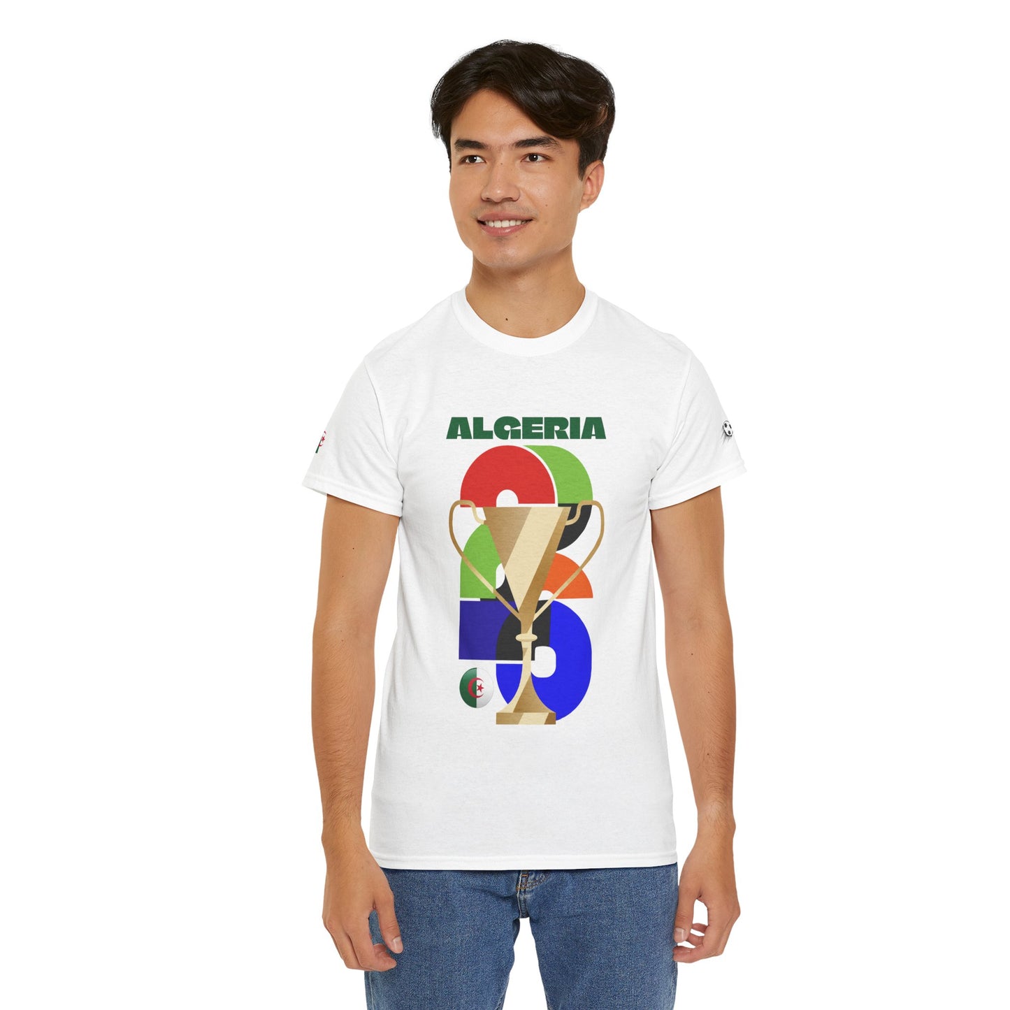 Algeria Football T-Shirt - Unisex Algeria Soccer Fan Tee with Flag (2026)