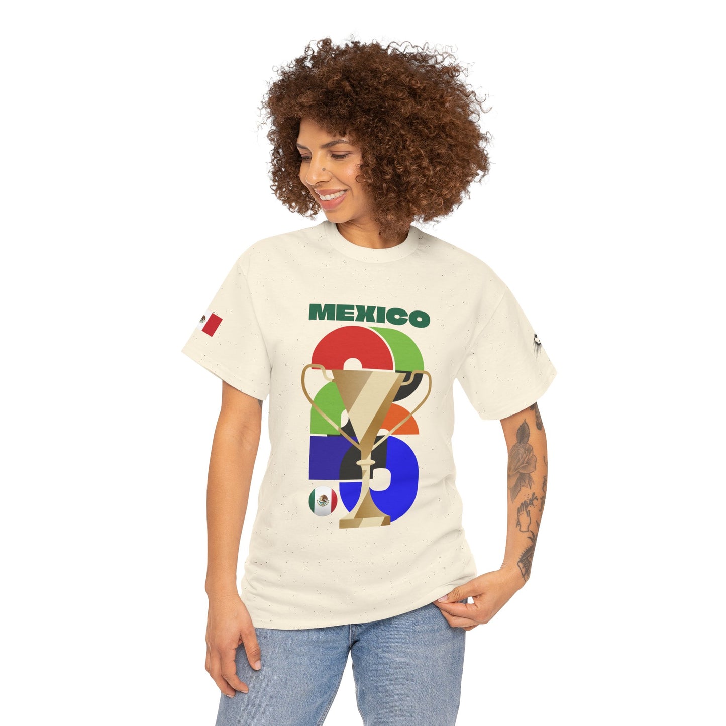 Mexico Football T-Shirt - Unisex Mexico Soccer Fan Tee with Flag (2026)