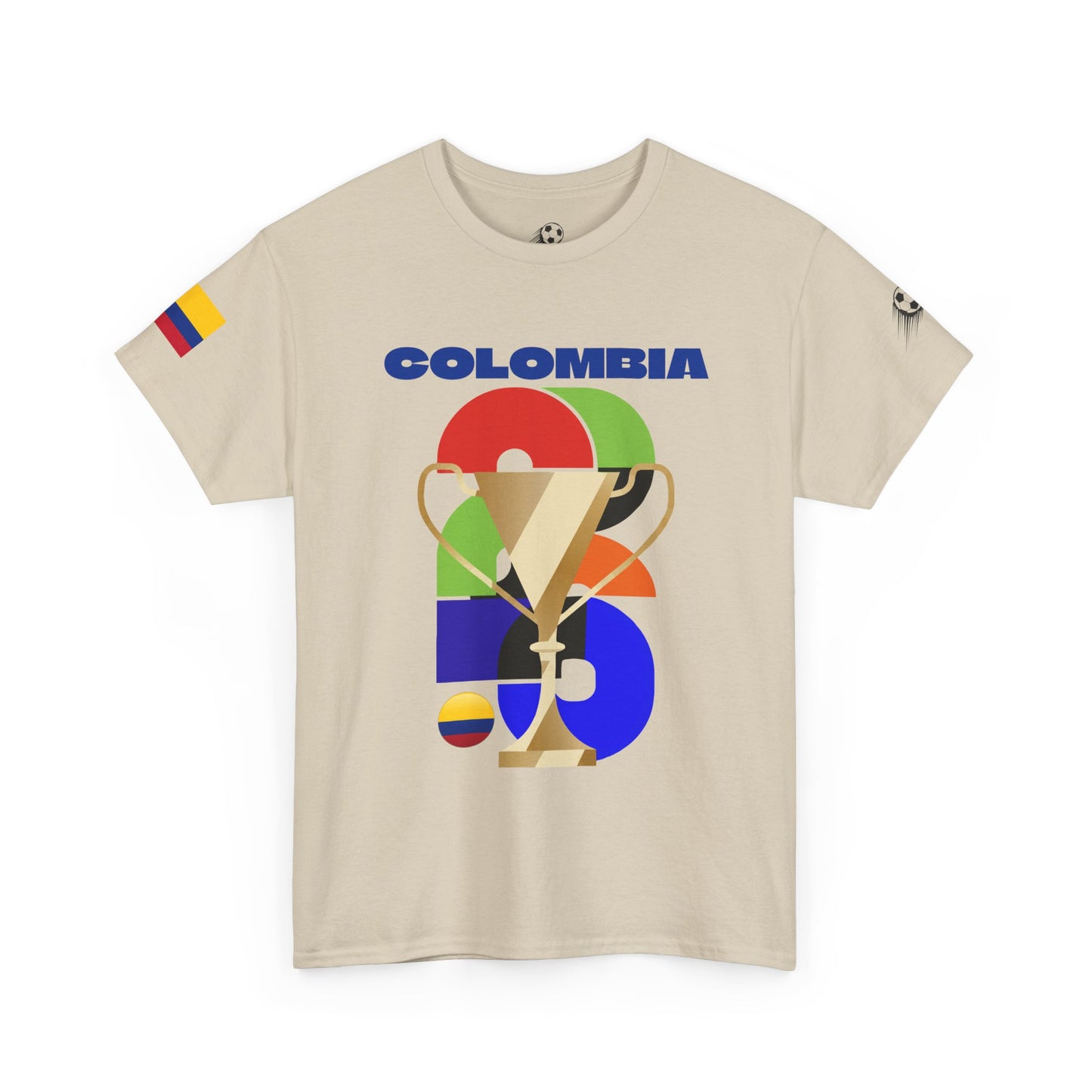 Colombia Football T-Shirt - Unisex Colombia Soccer Fan Tee with Flag (2026)