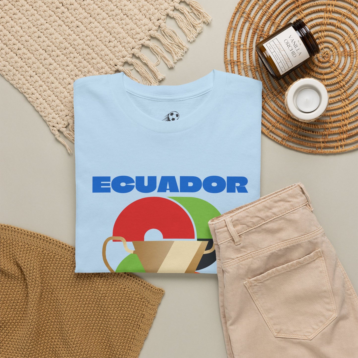 Ecuador Football T-Shirt - Unisex Ecuador Soccer Fan Tee with Flag (2026)