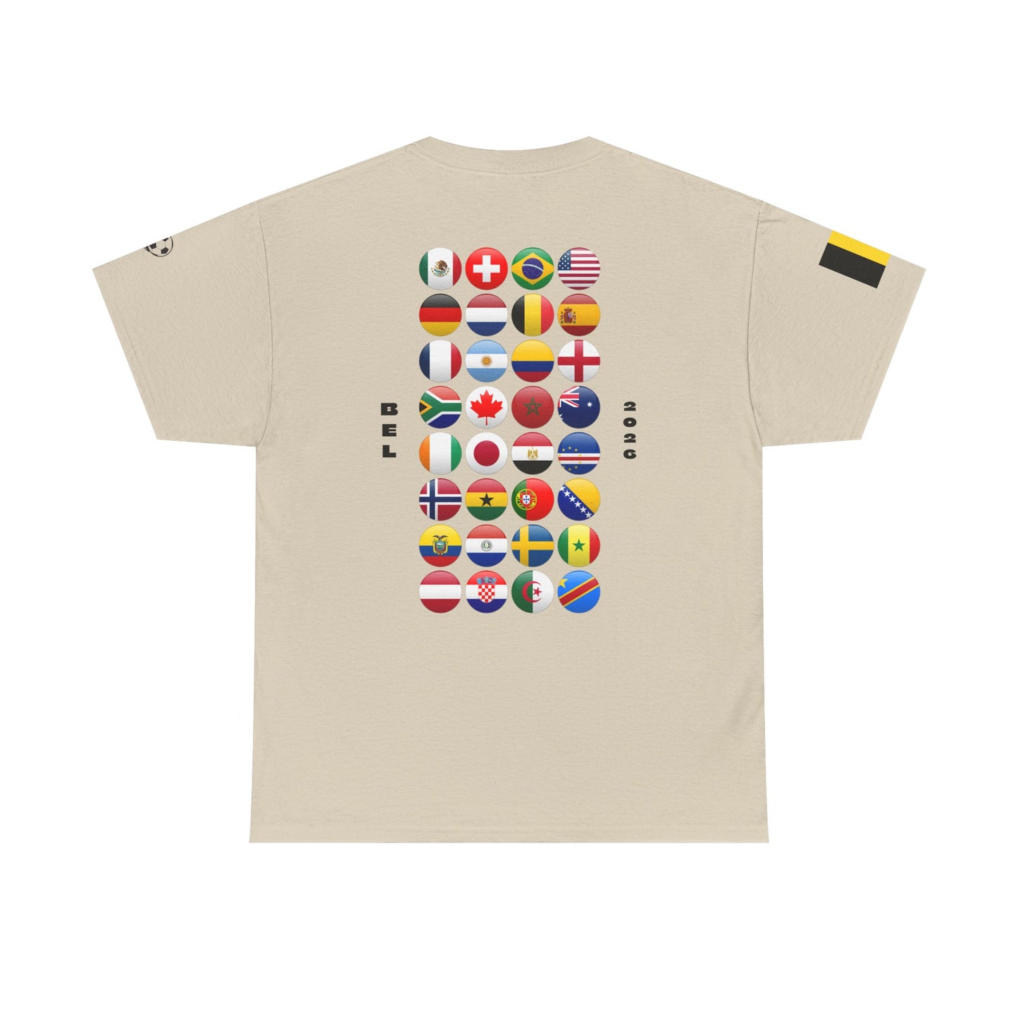 Belgium Football T-Shirt - Unisex Belgium Soccer Fan Tee with Flag (2026)