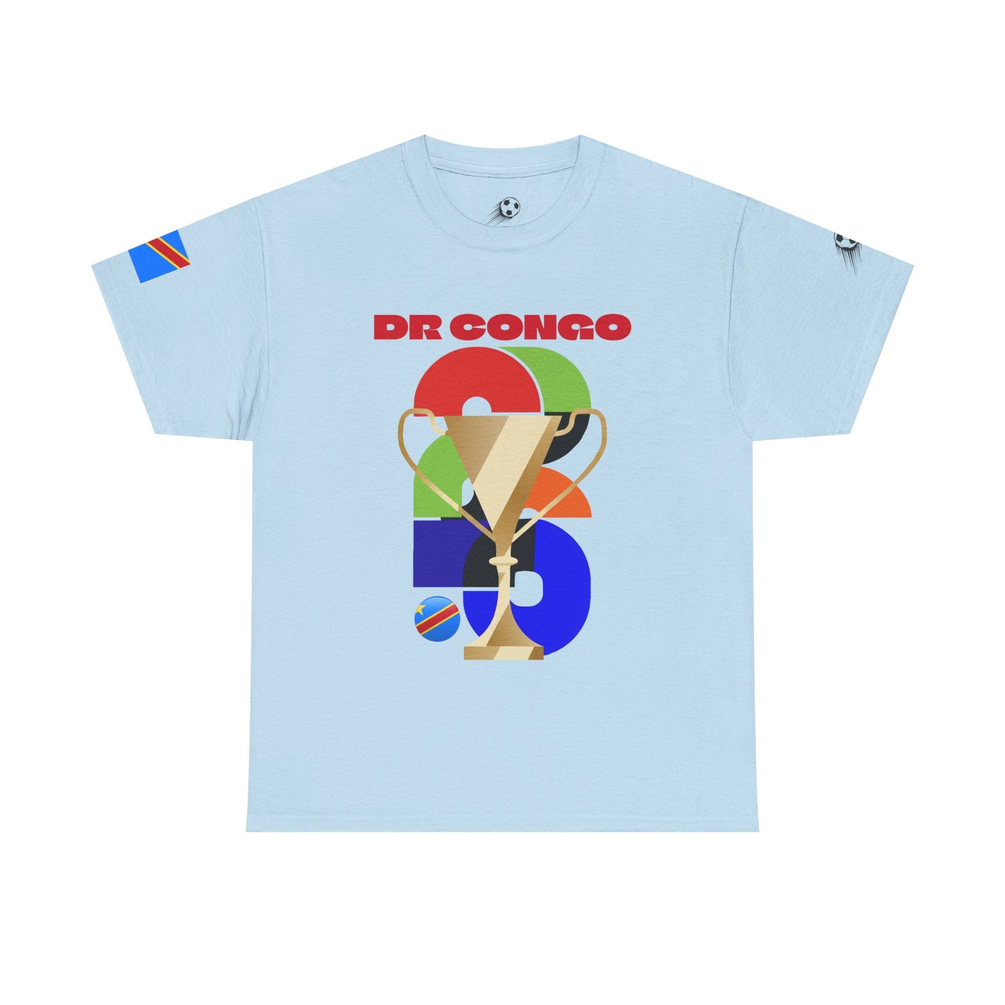 DR Congo Football T-Shirt - Unisex DR Congo Soccer Fan Tee with Flag (2026)