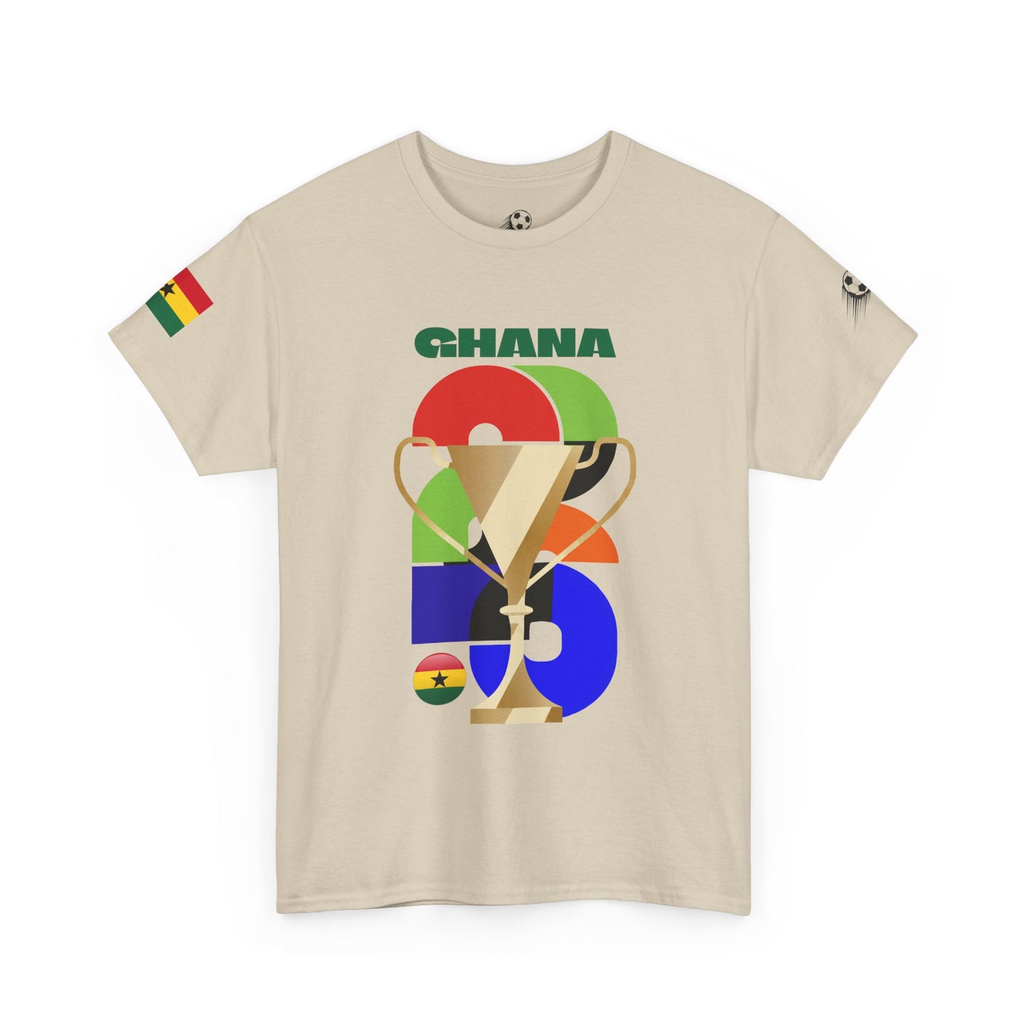 Ghana Football T-Shirt - Unisex Ghana Soccer Fan Tee with Flag (2026)
