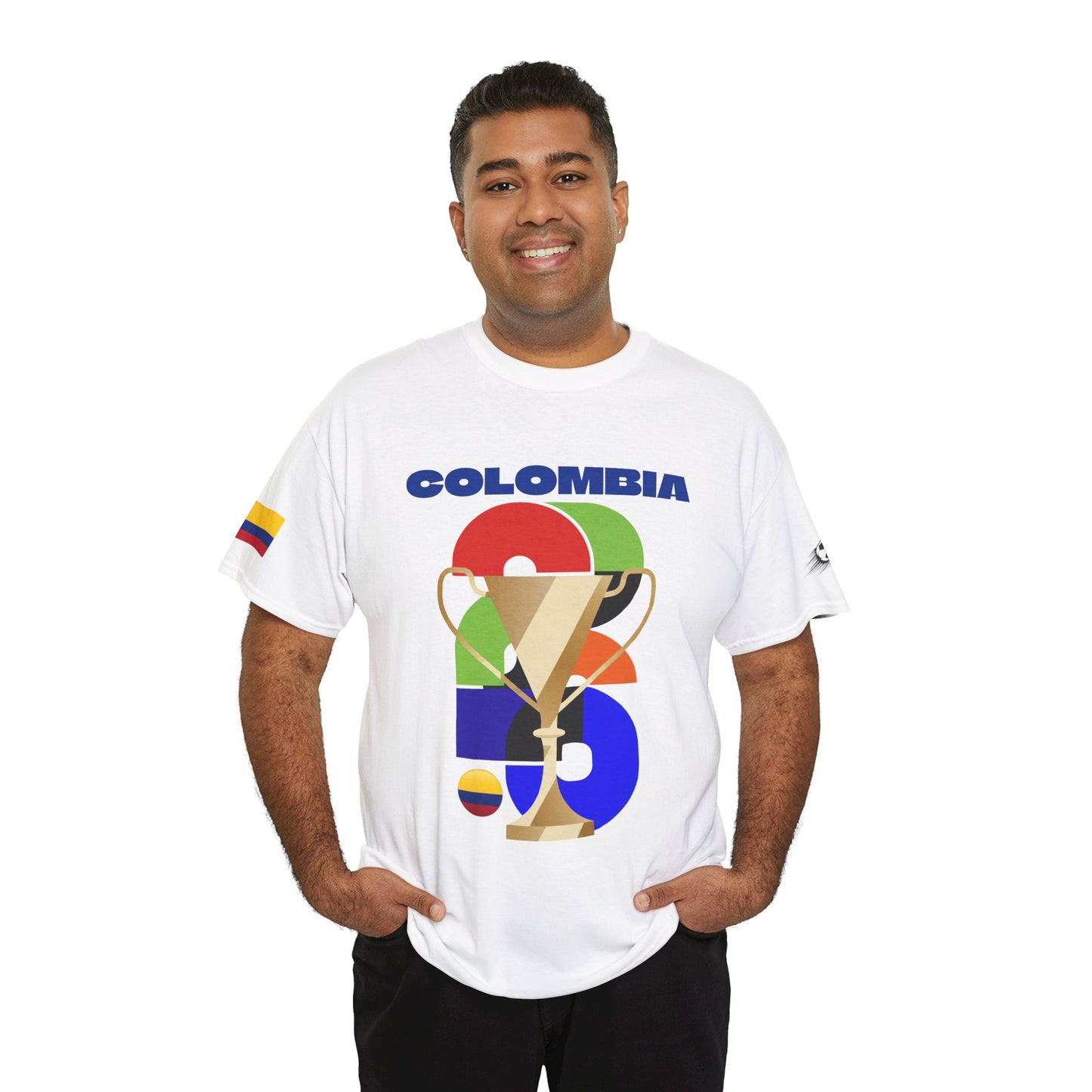 Colombia Football T-Shirt - Unisex Colombia Soccer Fan Tee with Flag (2026)