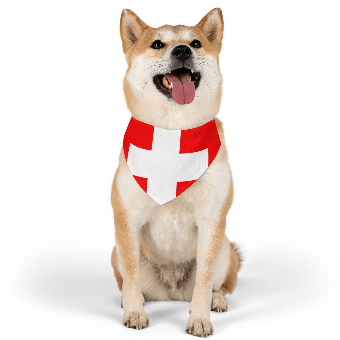 Switzerland Soccer Dog Bandana — Swiss Flag Snap-On Pet Bandana, Fan Gear